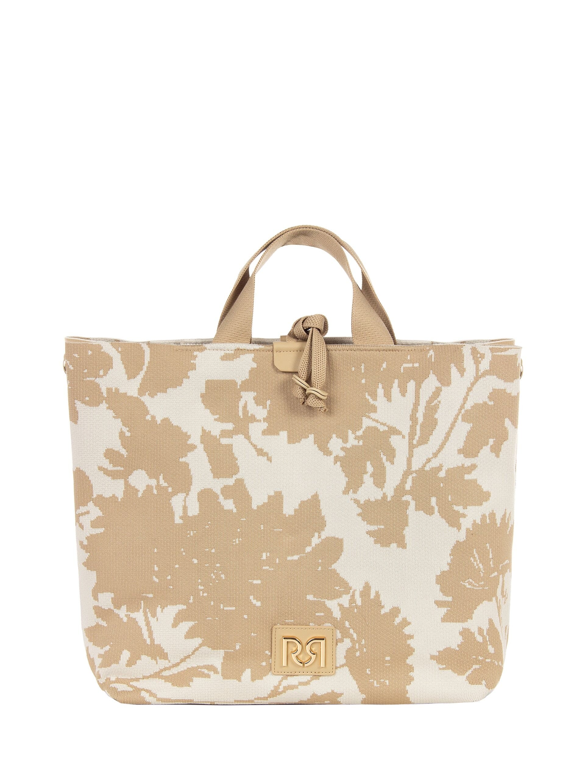Flower Canvas Maxi Shopper With Adjustable And Removable Strap Rinascimento