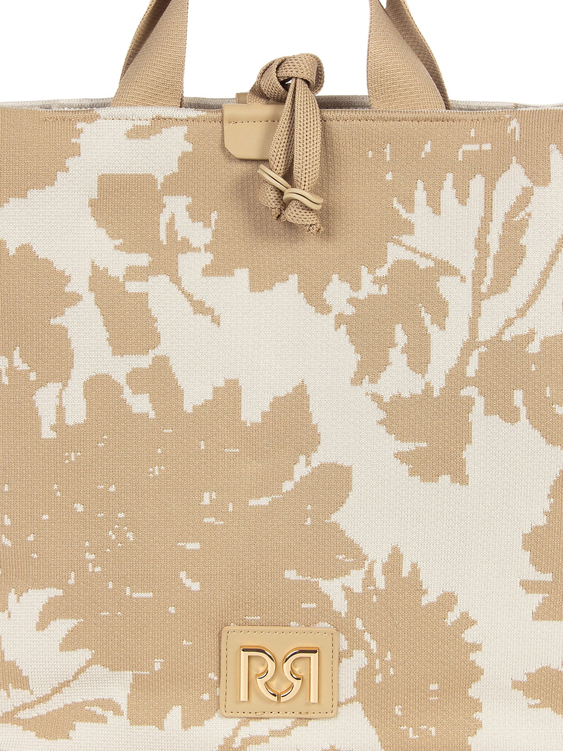 Flower Canvas Maxi Shopper With Adjustable And Removable Strap Rinascimento