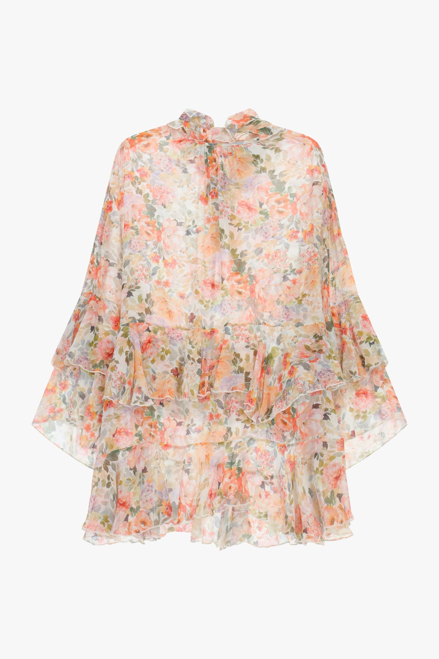 Short Dress With Flounces And Floral Print Dixie