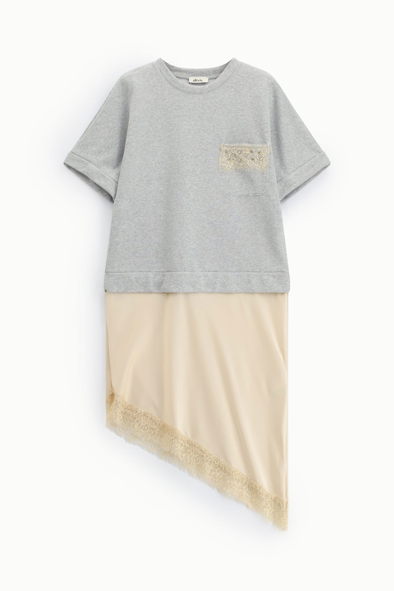 Midi Dress With Short Sleeves And Asymmetrical Bottom Dixie