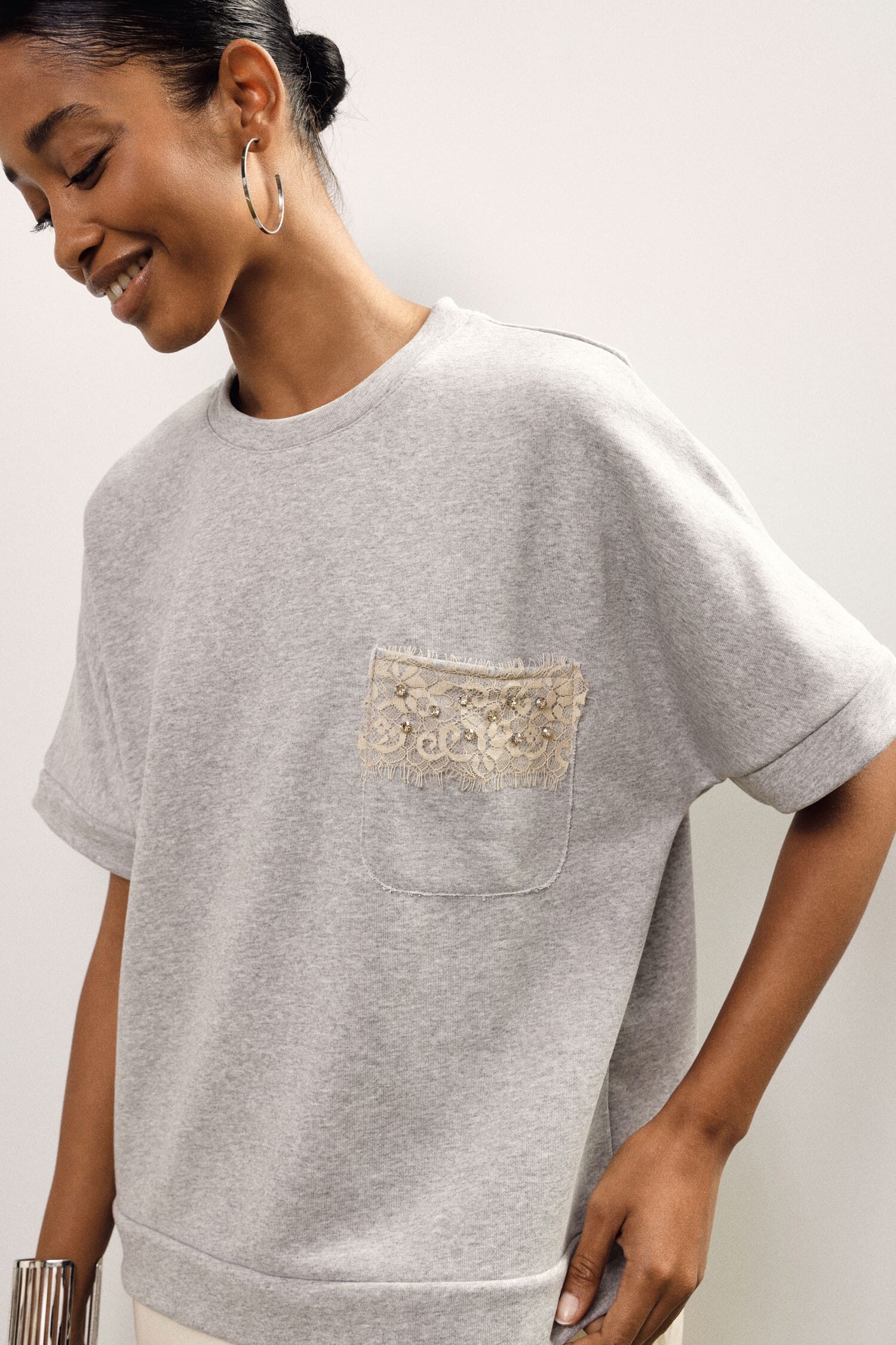 Midi Dress With Short Sleeves And Asymmetrical Bottom Dixie