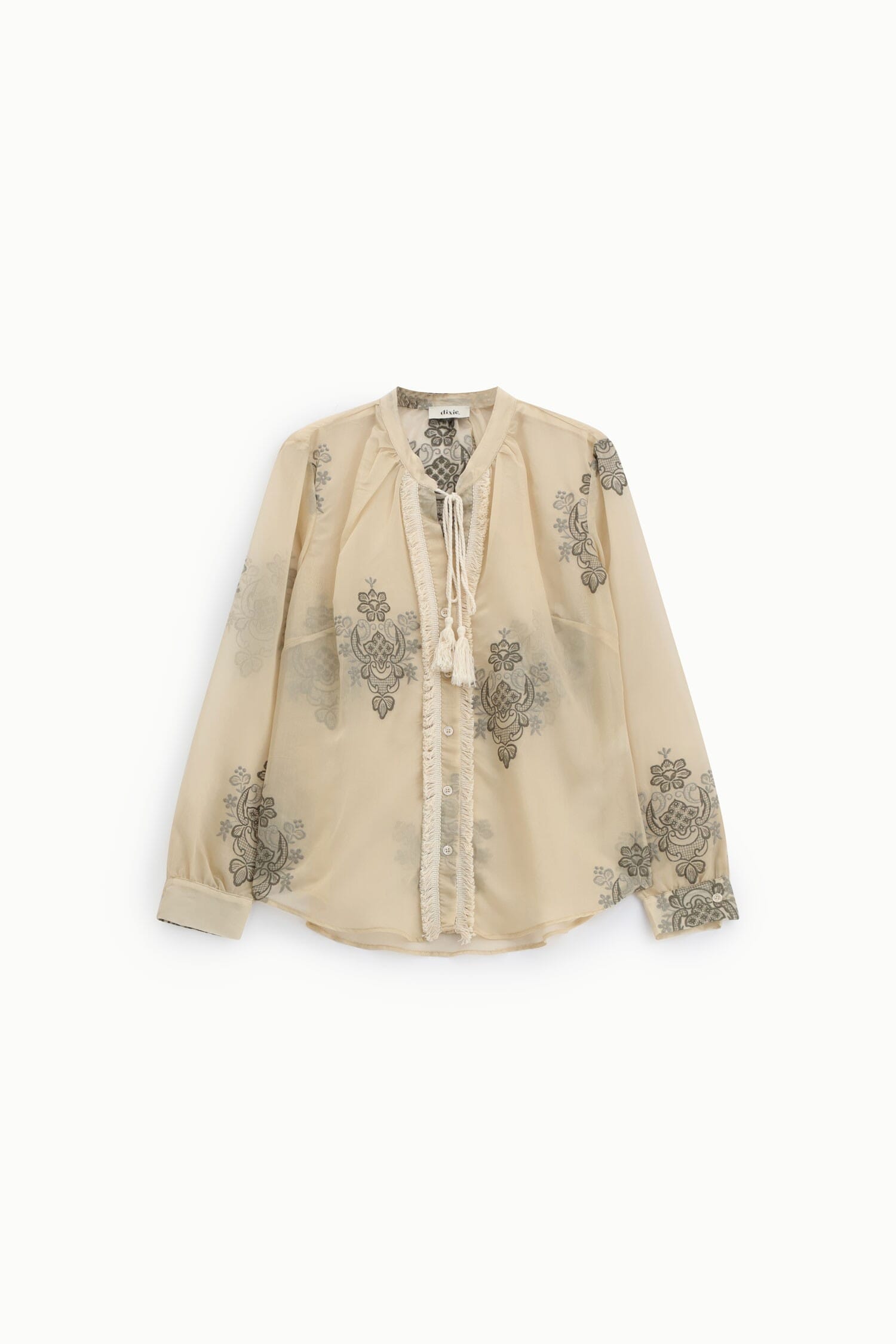 Shirt With Floral Embroidery And Long Sleeves Dixie