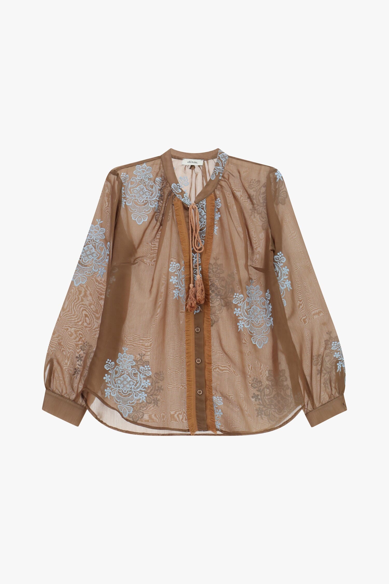 Shirt With Floral Embroidery And Long Sleeves Dixie