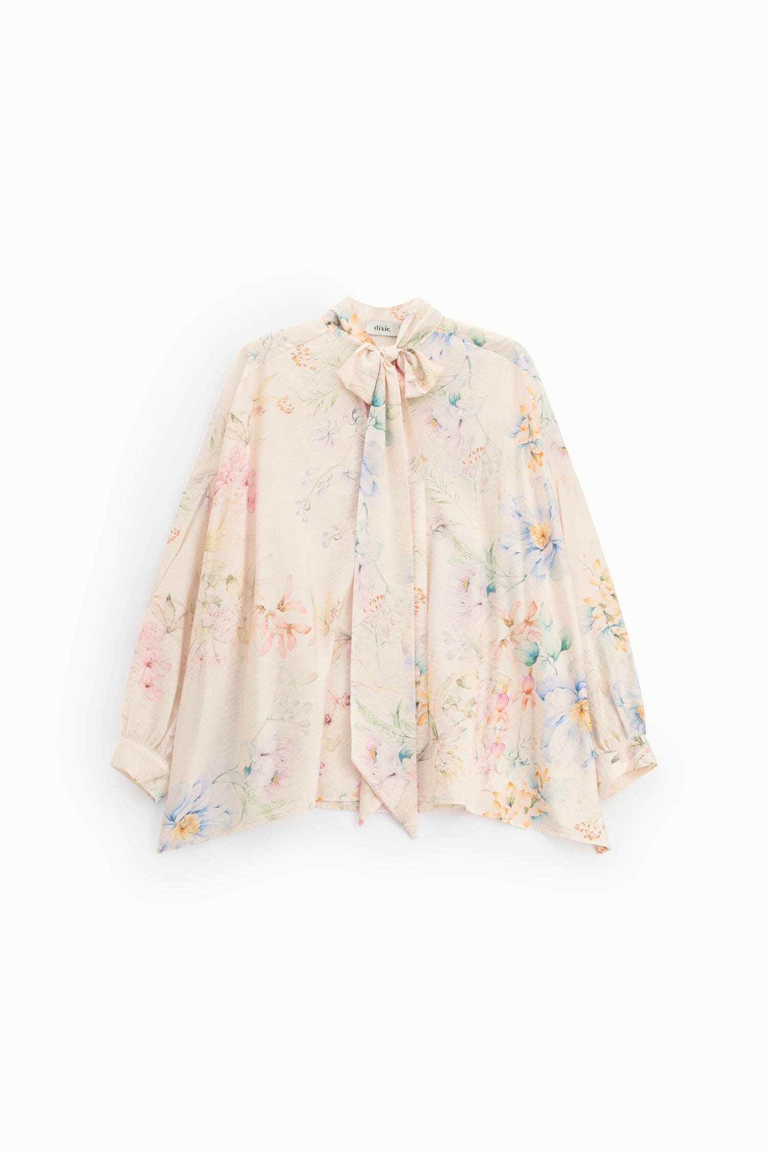 Wide Blouse With Bow Neck And Floral Print Dixie