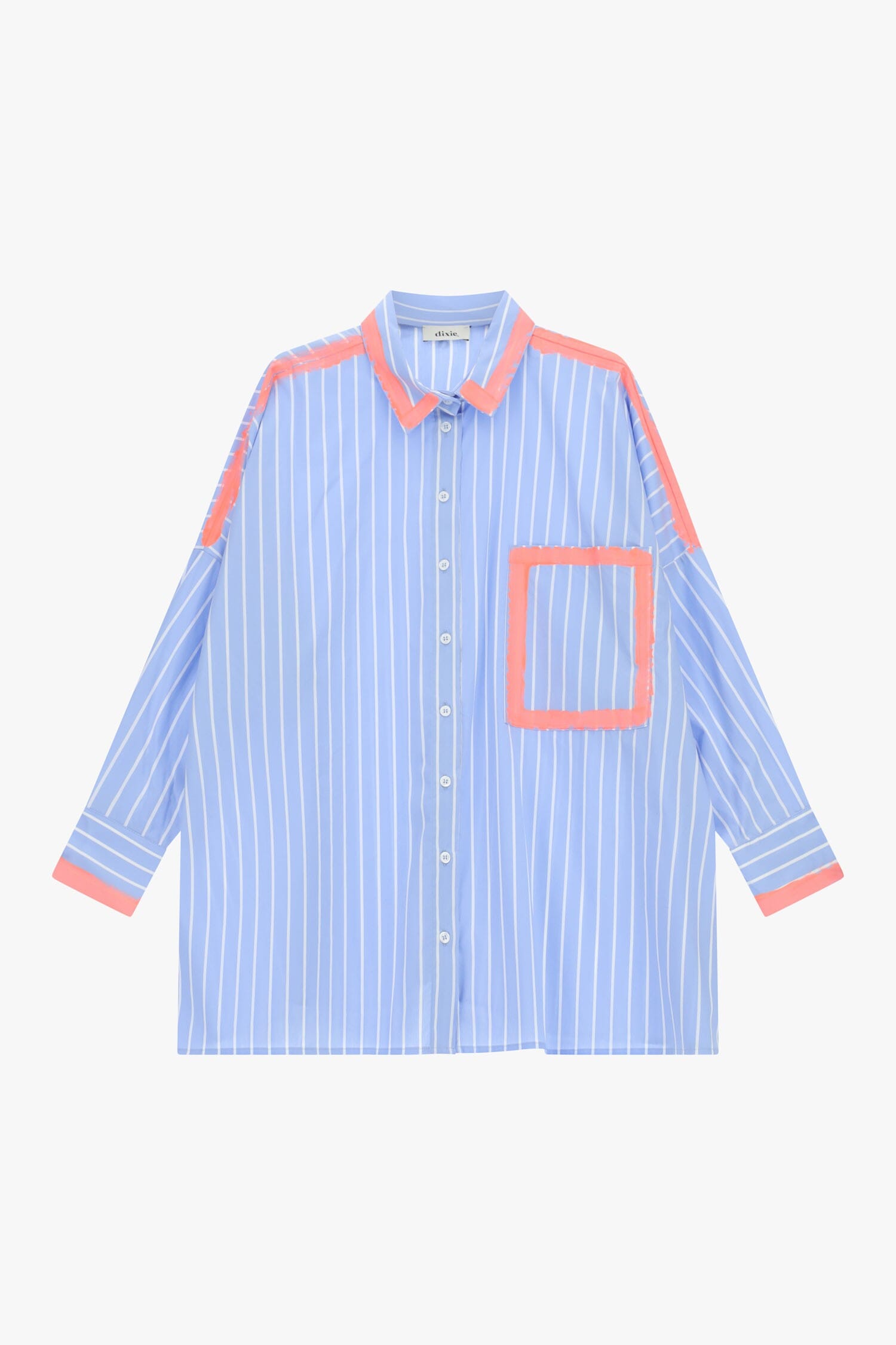 Oversized Striped Shirt With Square Pocket Dixie