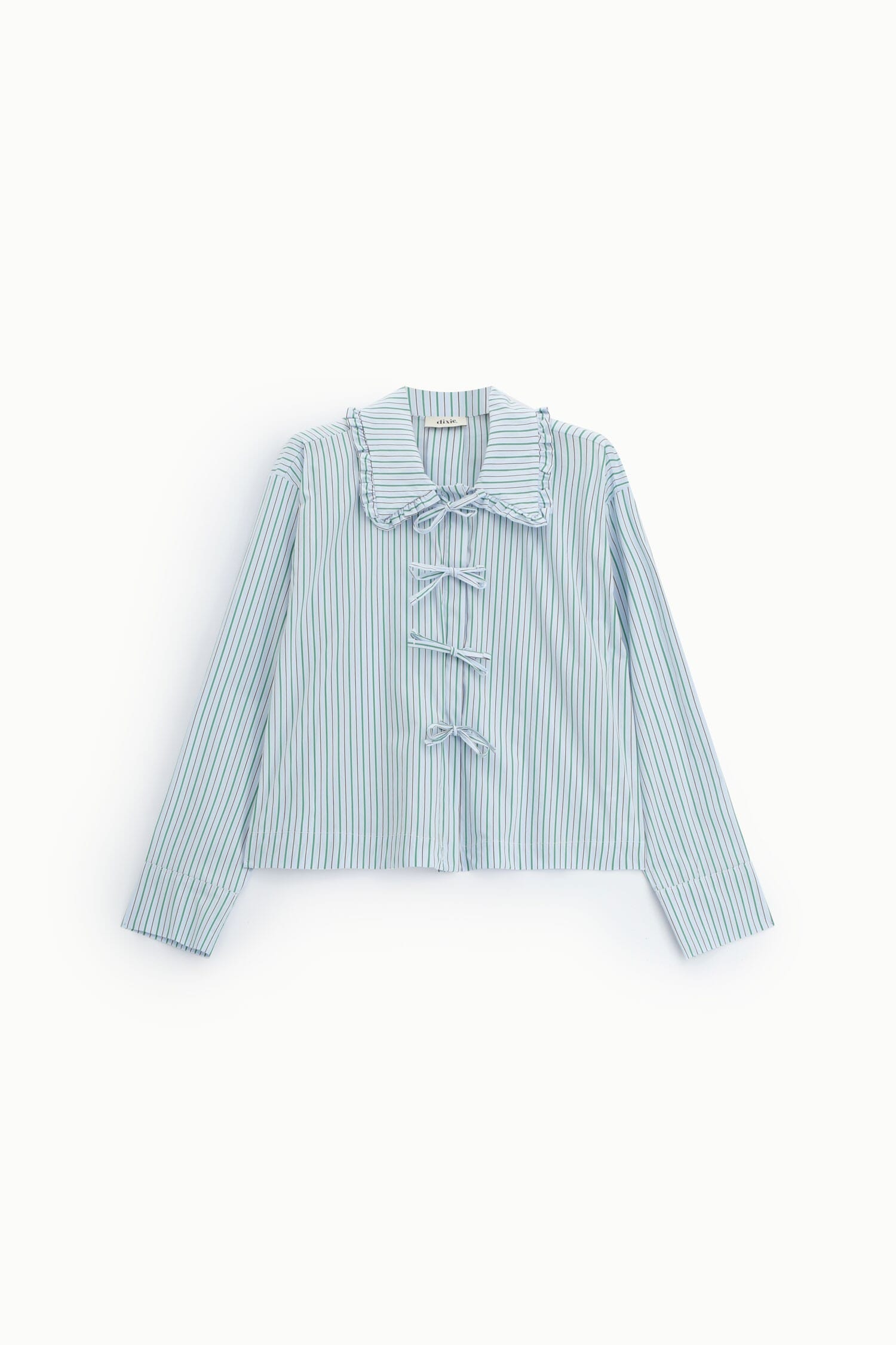 Striped Blouse With Bowknot And Ruffle Collar Dixie