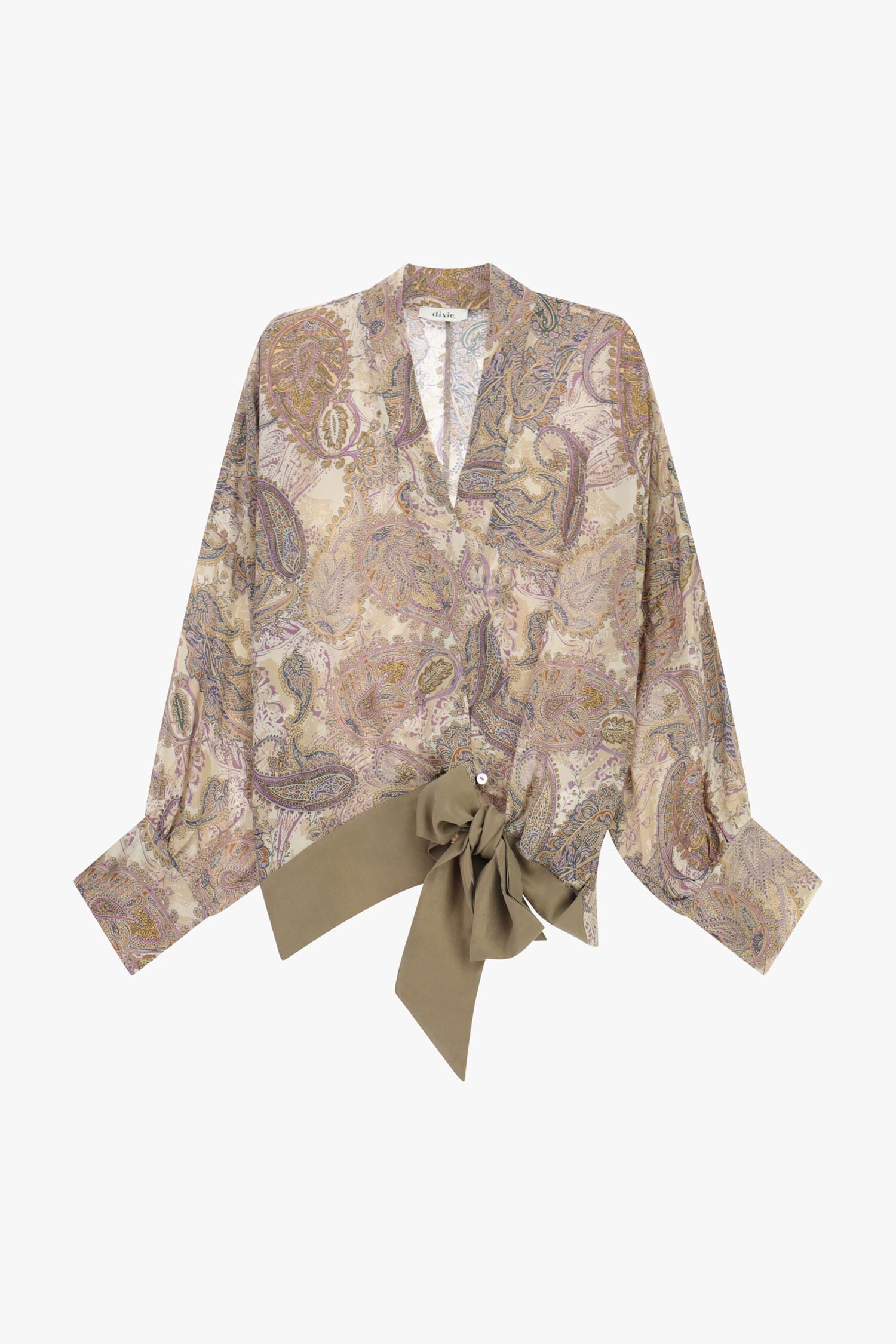 Paisley Pattern Blouse With Side Bow Dixie