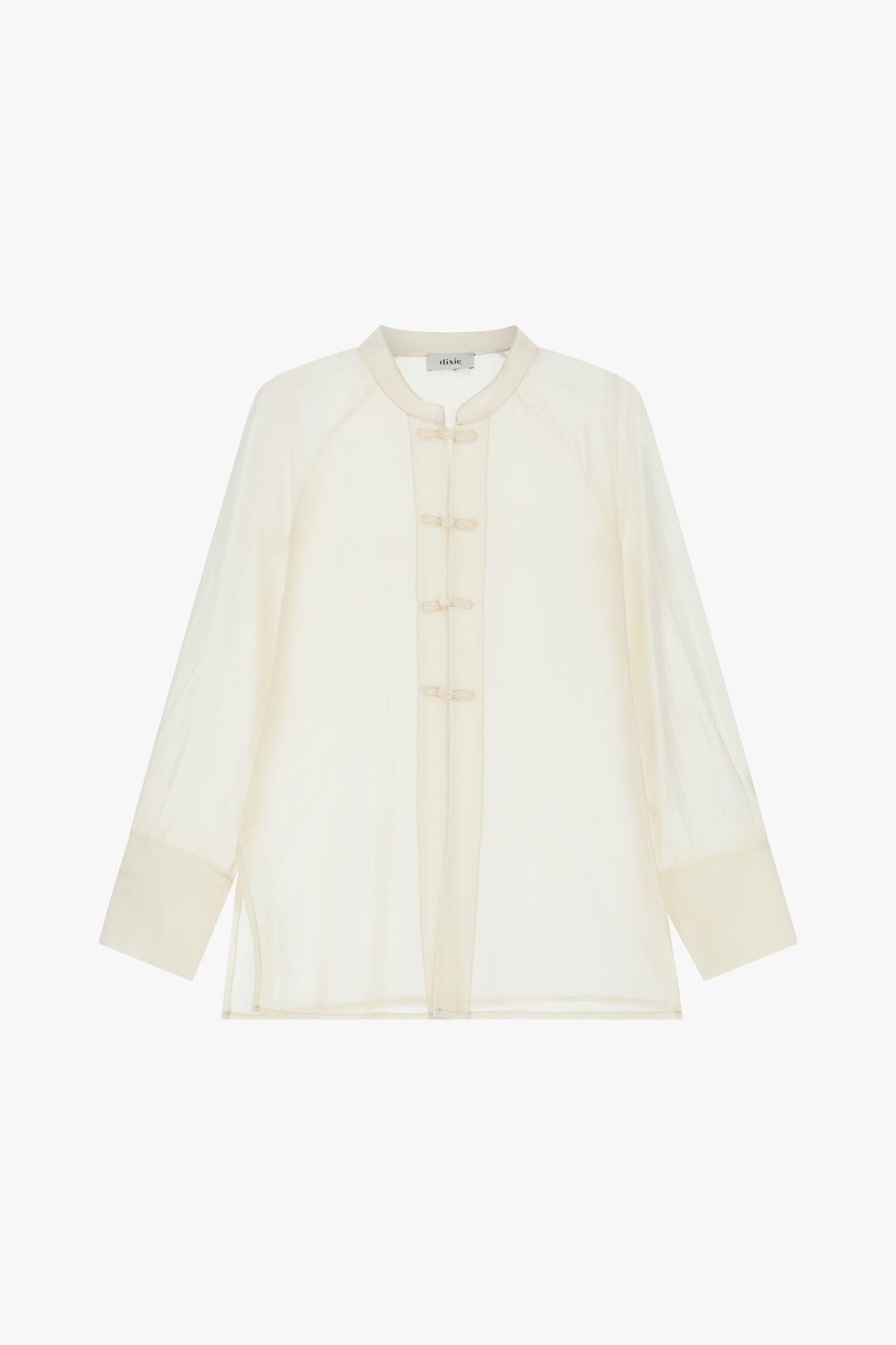 Transparent Shirt With Knot Buttons And Long Sleeves Dixie