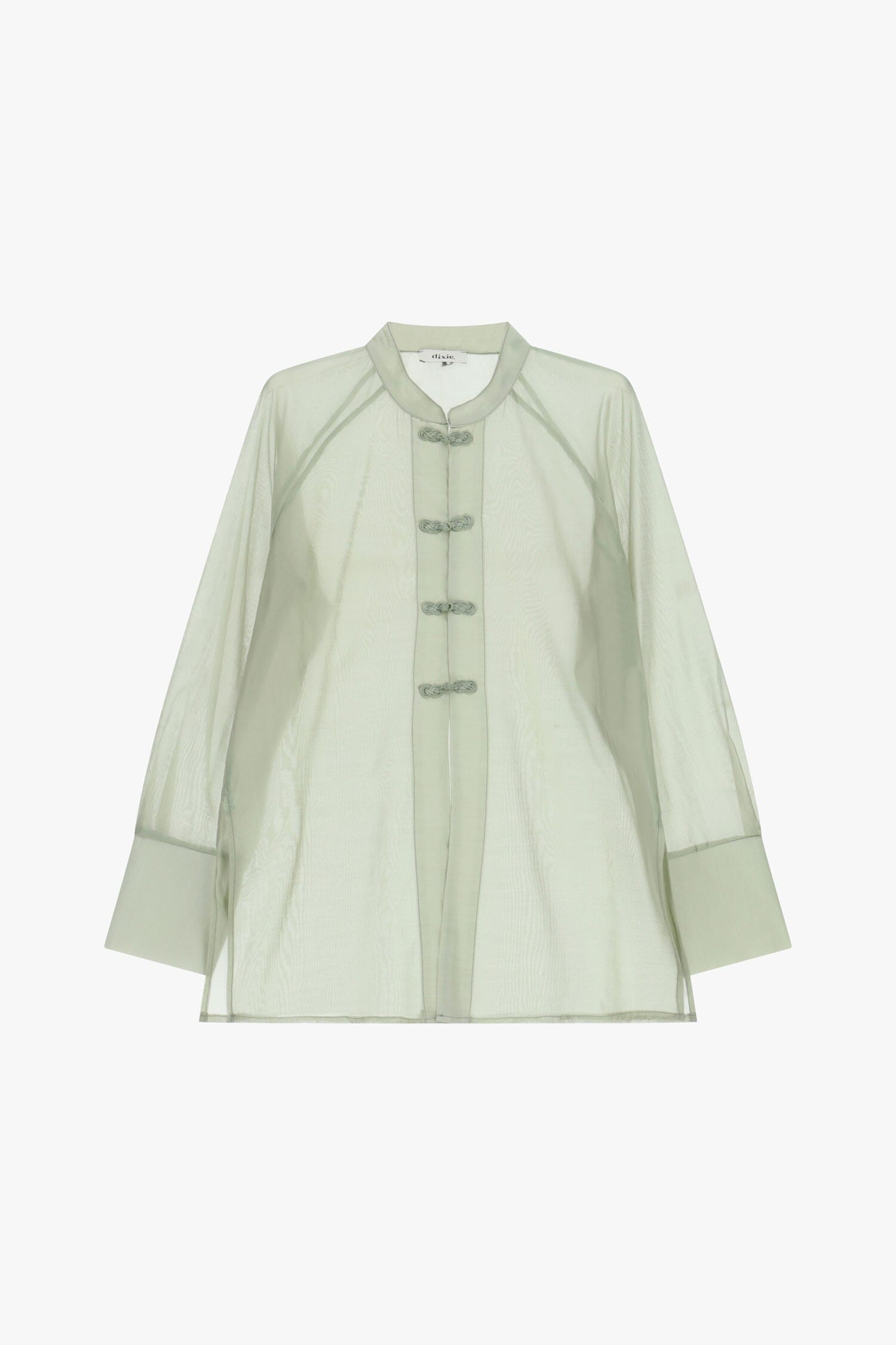 Transparent Shirt With Knot Buttons And Long Sleeves Dixie