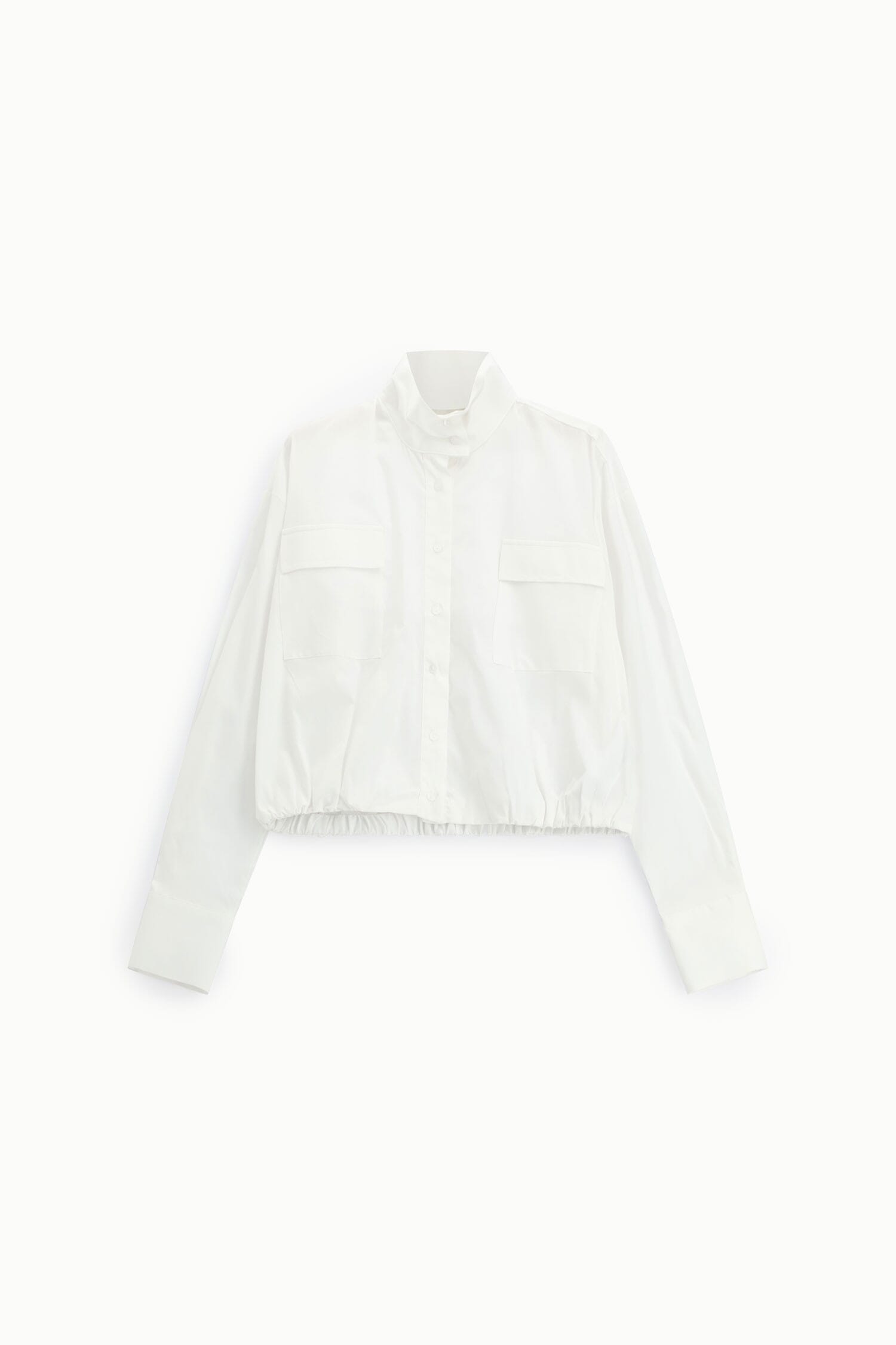 Cropped Shirt With Front Pockets And High Collar Dixie