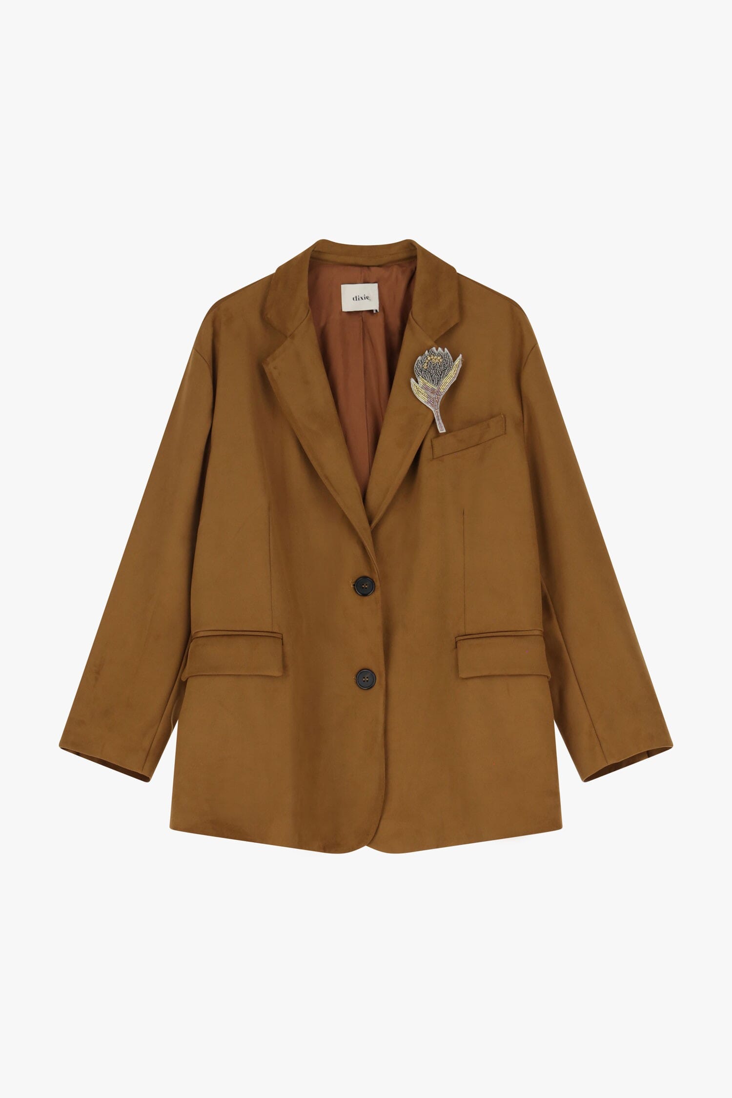 Blazer en daim avec col Dixie et poches