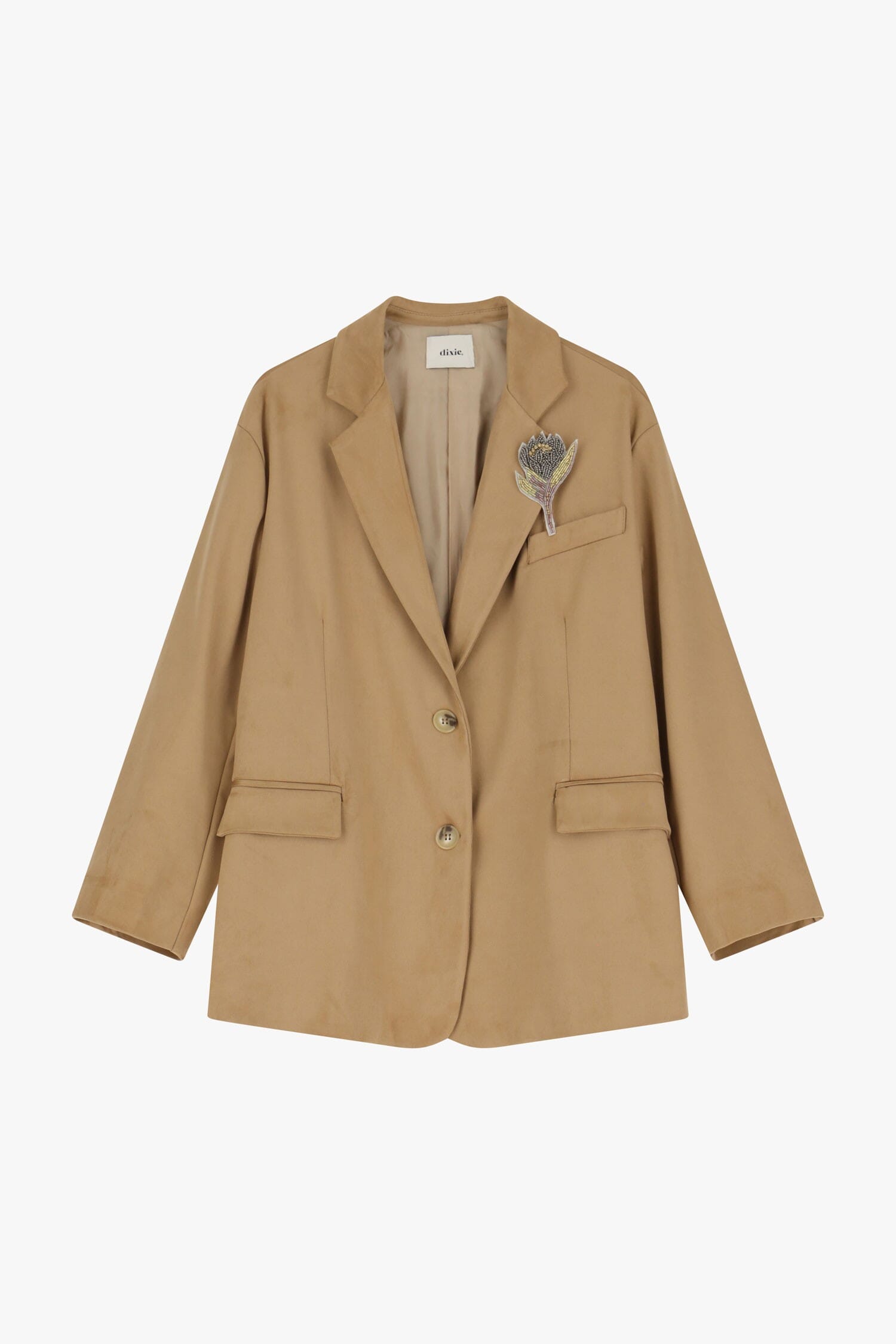 Blazer en daim avec col Dixie et poches