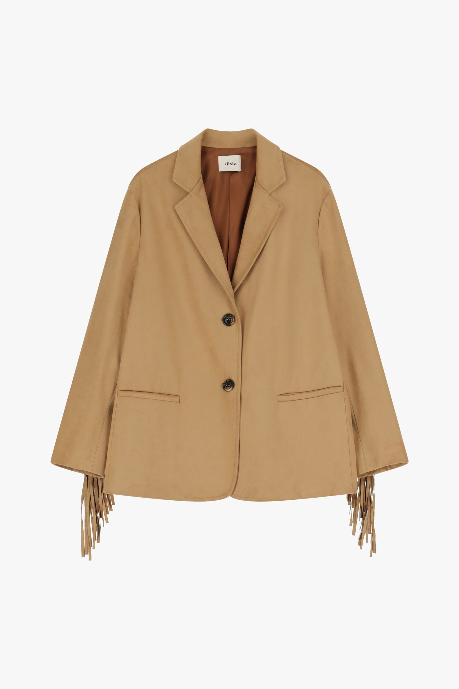 Dixie Suede Blazer With Fringes And Buttons