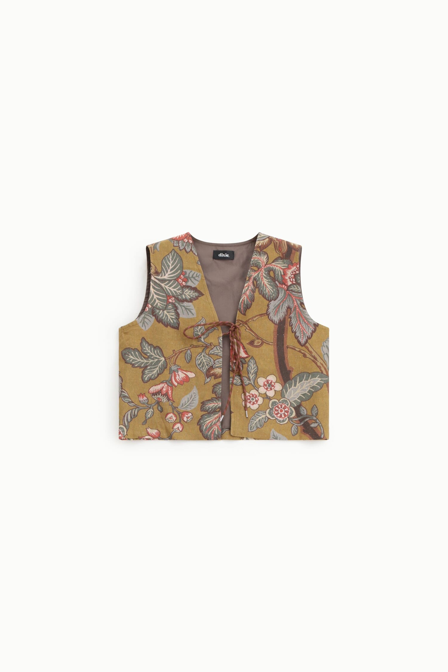 Printed Vest With Decorative Front Strap Dixie