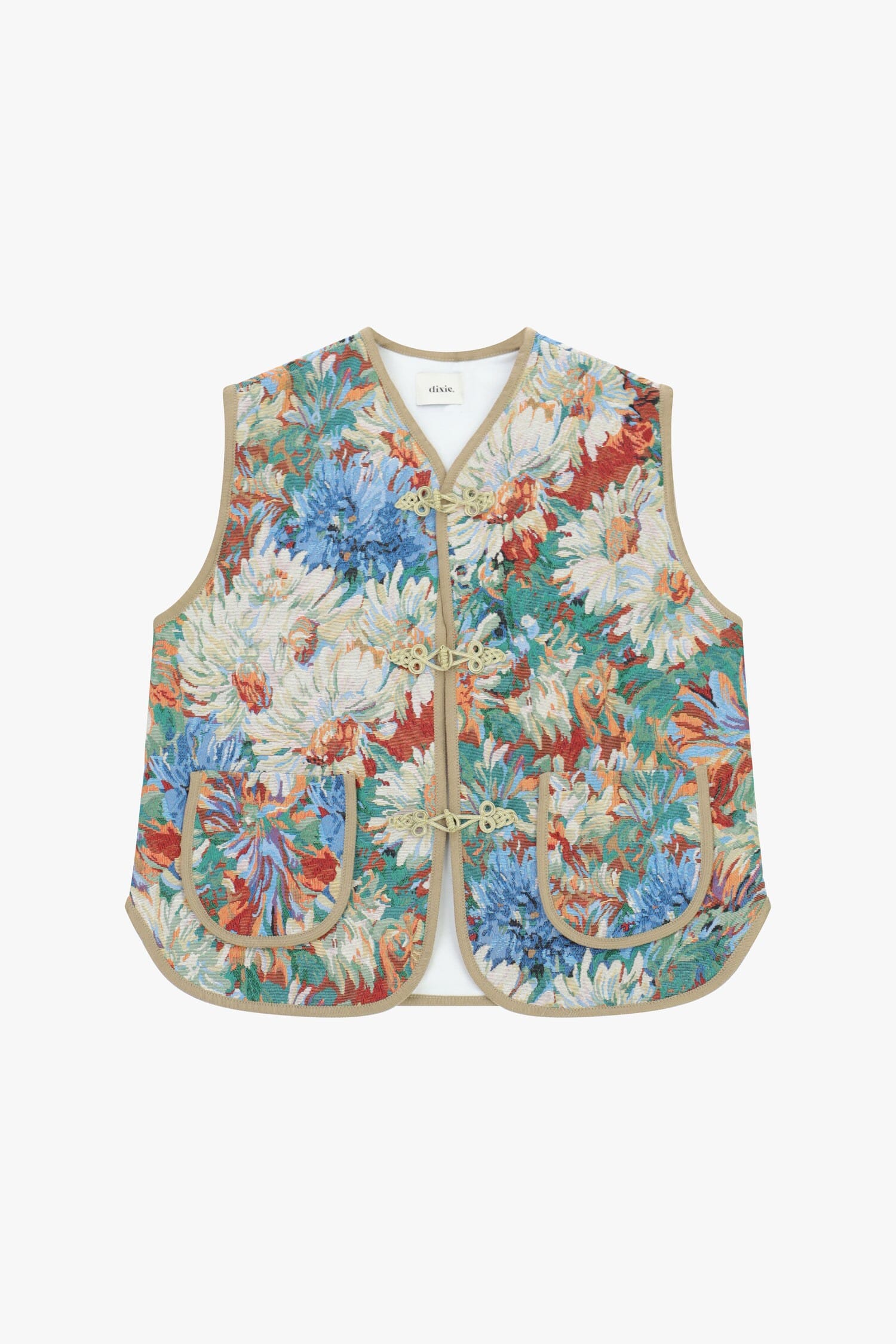 Floral Fantasy Vest With Front Pockets Dixie
