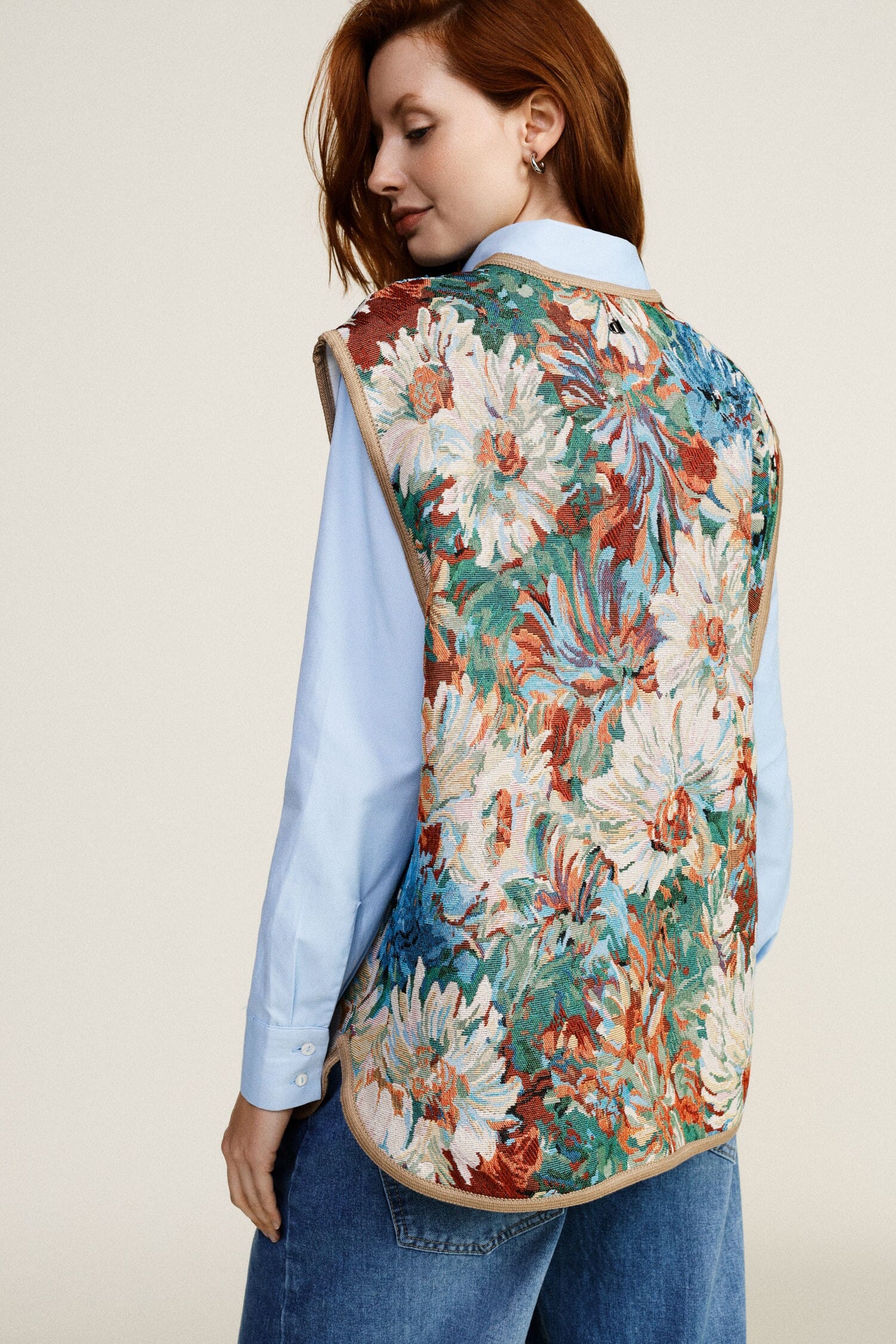 Floral Fantasy Vest With Front Pockets Dixie