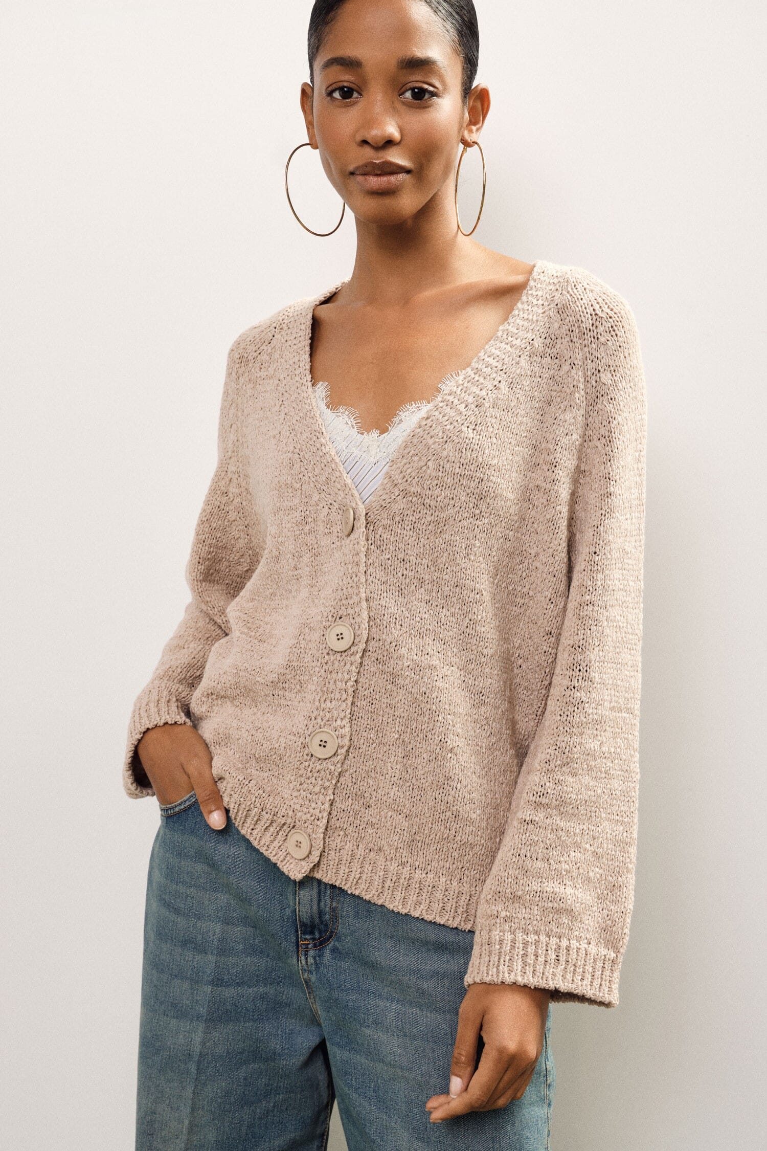 Dixie buttoned cardigan with v-neck