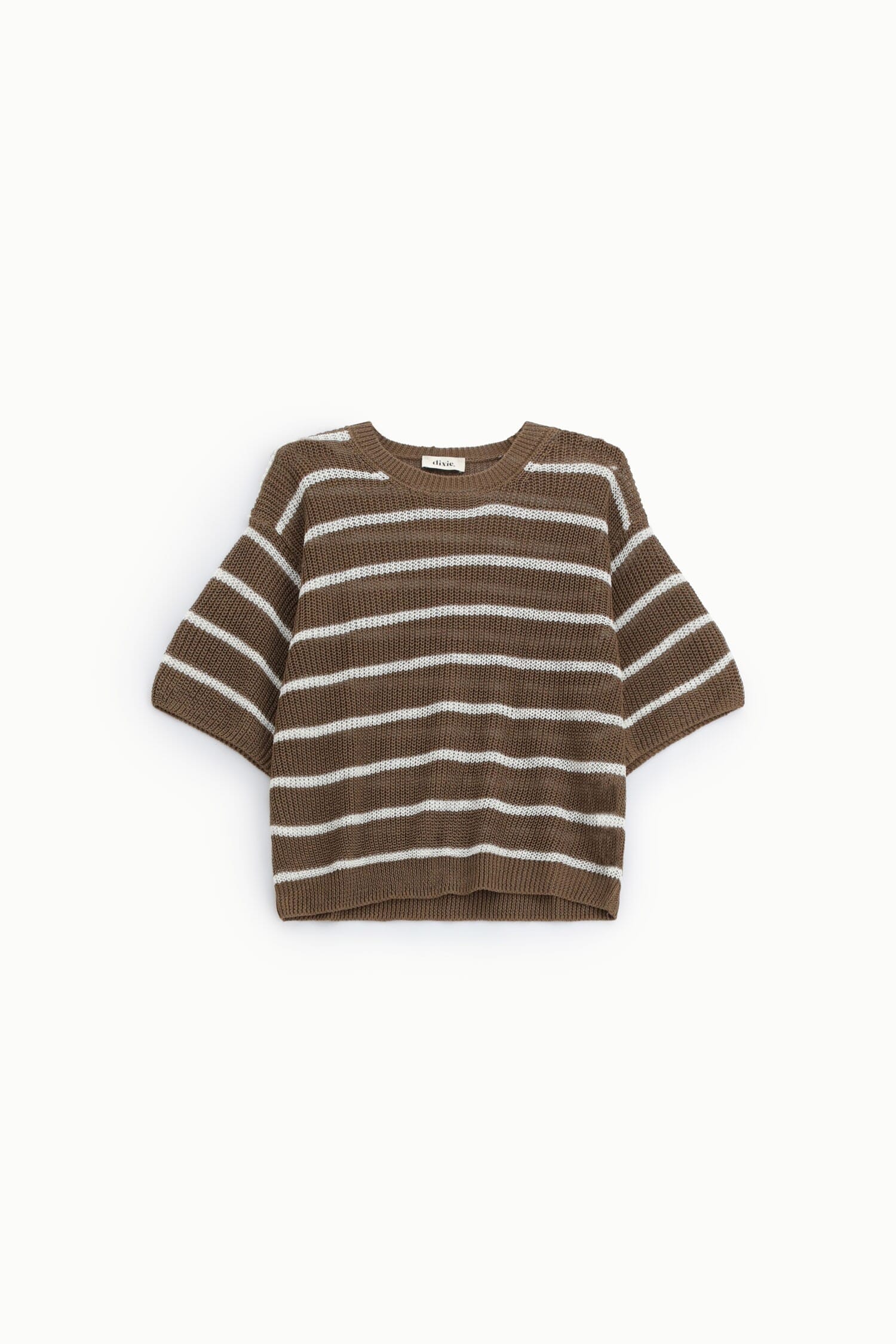 Striped Top With Wide Sleeves And Round Neckline Dixie