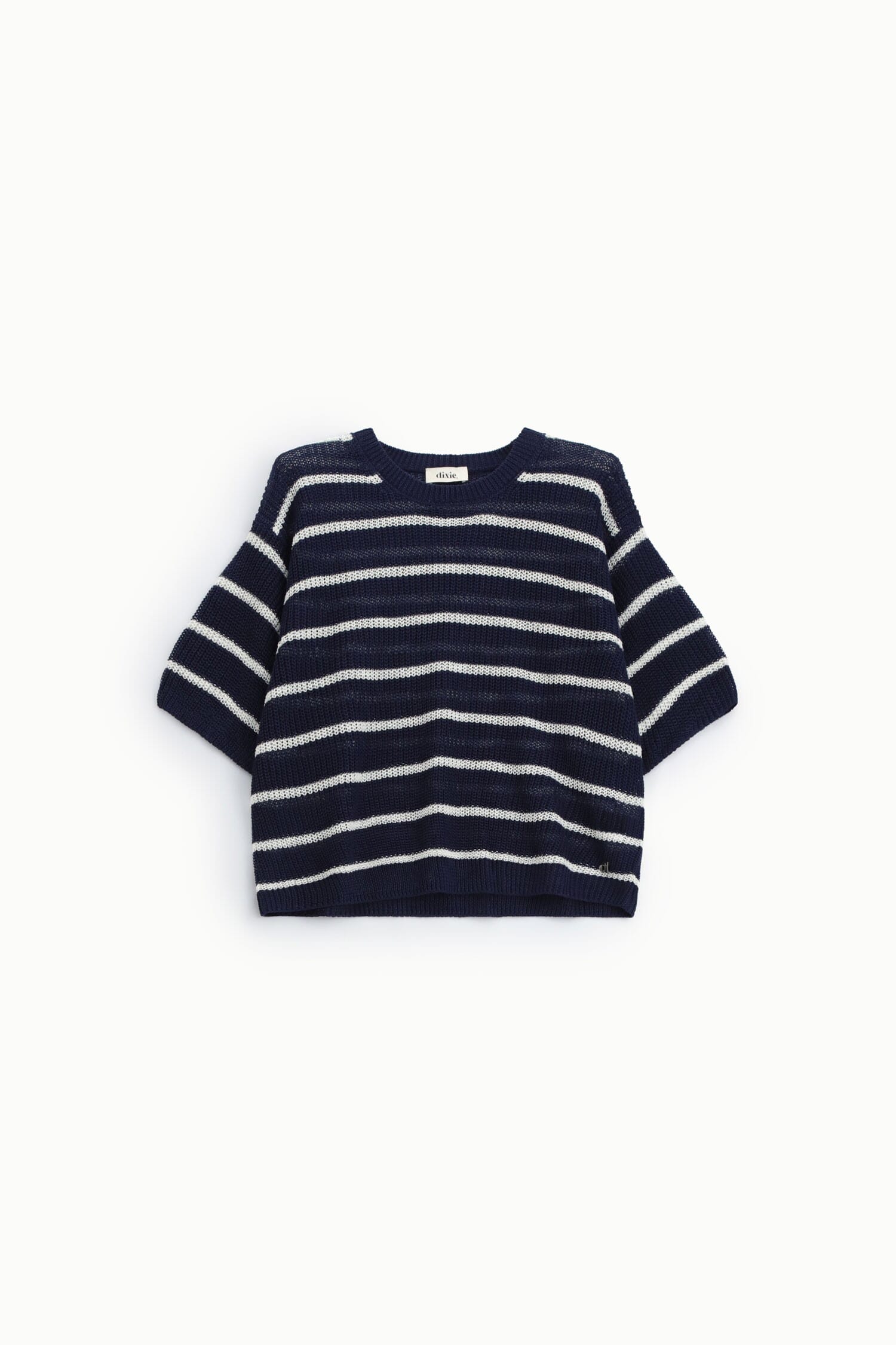 Striped Top With Wide Sleeves And Round Neckline Dixie