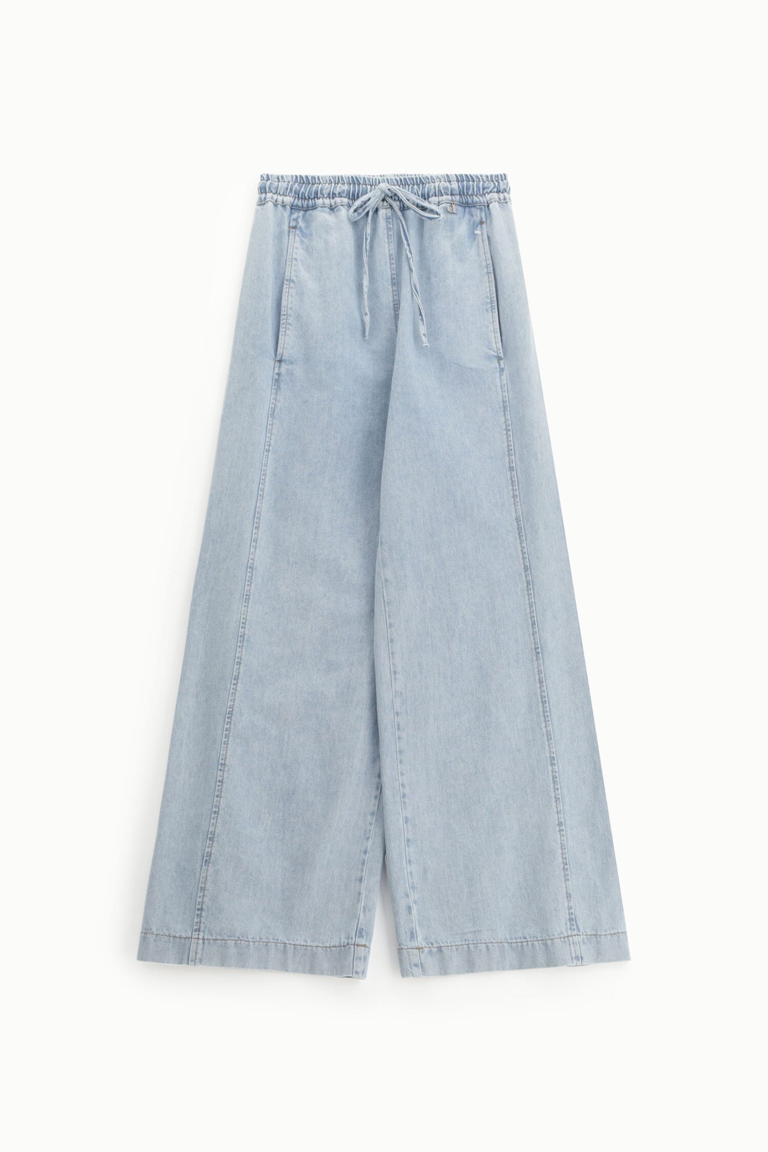 Wide Leg Jeans With High Waist And Drawstring Dixie