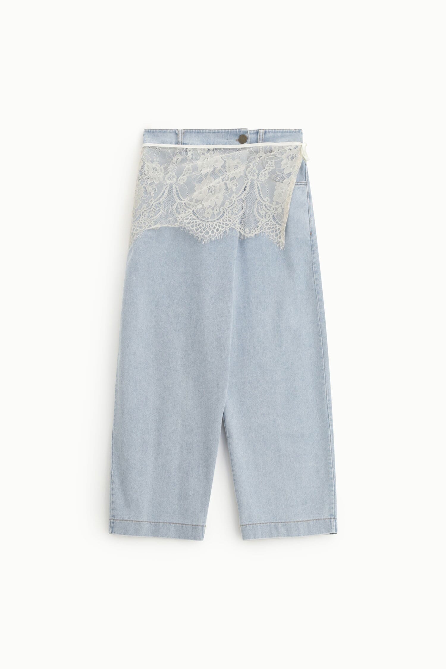 Dixie Lace Detail Wide Leg Jeans