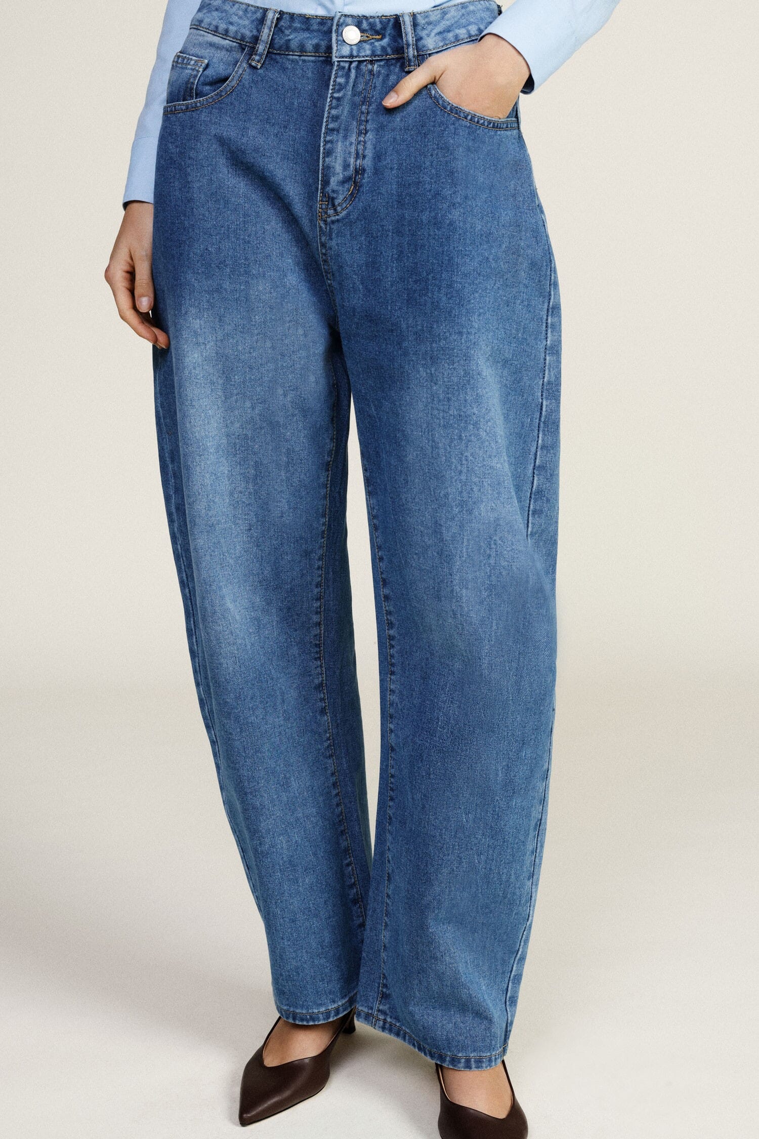 Balloon Fit Jeans With High Waist And Wide Leg Dixie