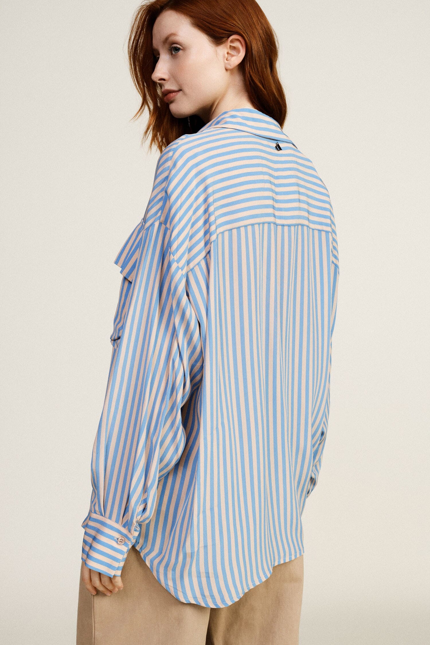 Camicia Oversize A Righe Con Tasche Frontali Dixie