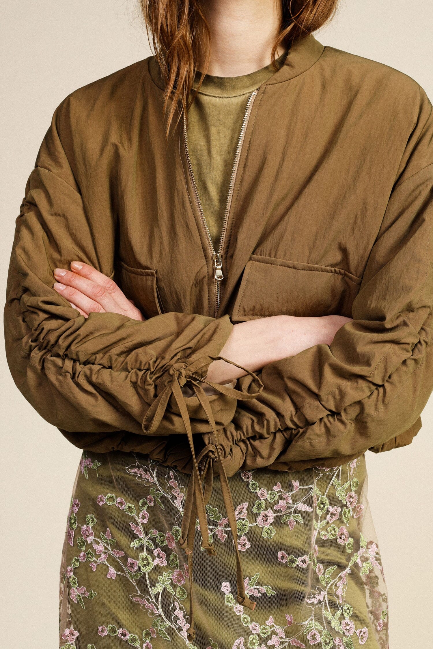 Bomber Corta Con Coulisse E Tasche Frontali Dixie