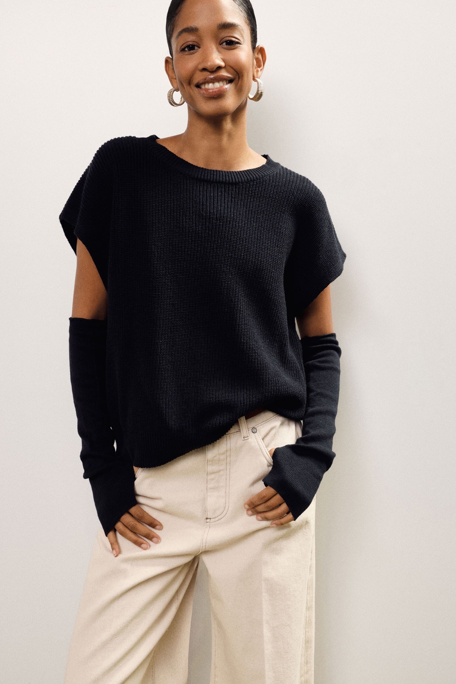Knitted Top With Detachable Sleeves Dixie