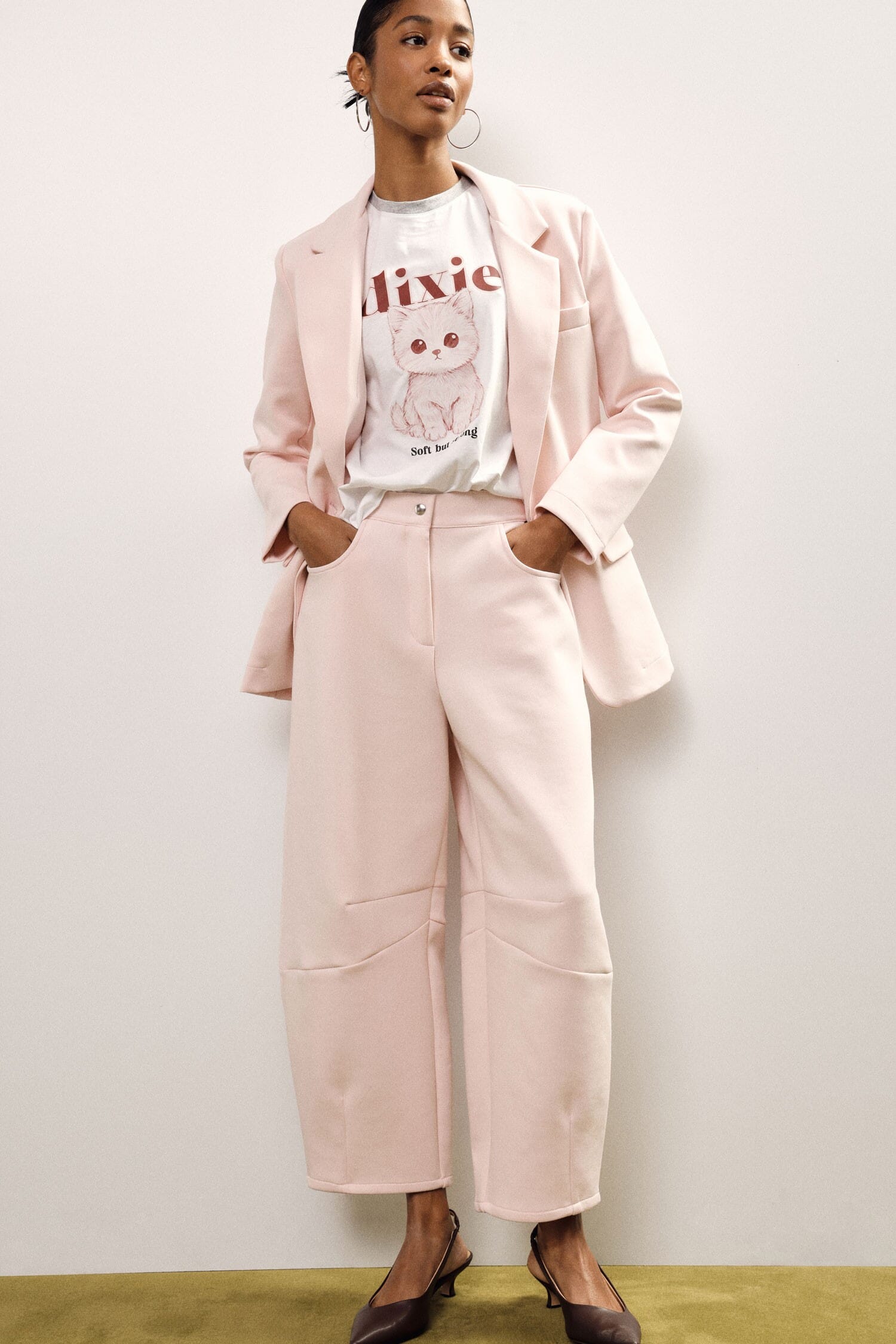 Pantaloni Palazzo Cropped Con Tasche Frontali Dixie