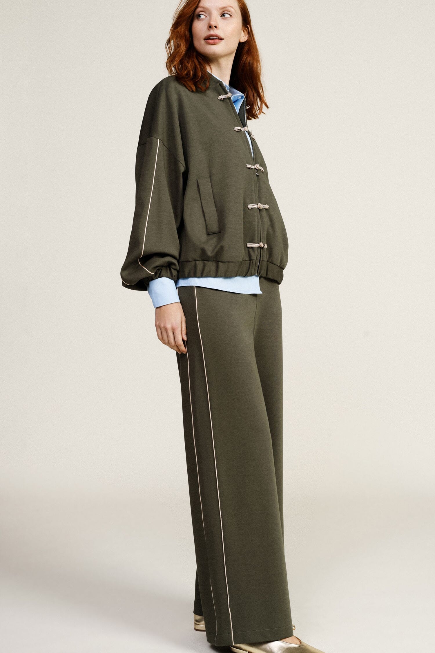 Pantaloni Palazzo Ampi Con Profilo A Contrasto Dixie