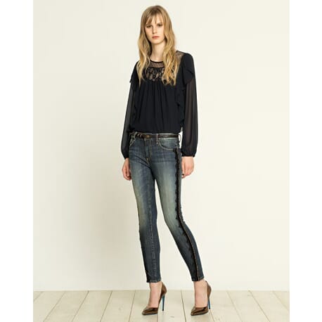 Jeans With Side Embroidery Lace Fracomina