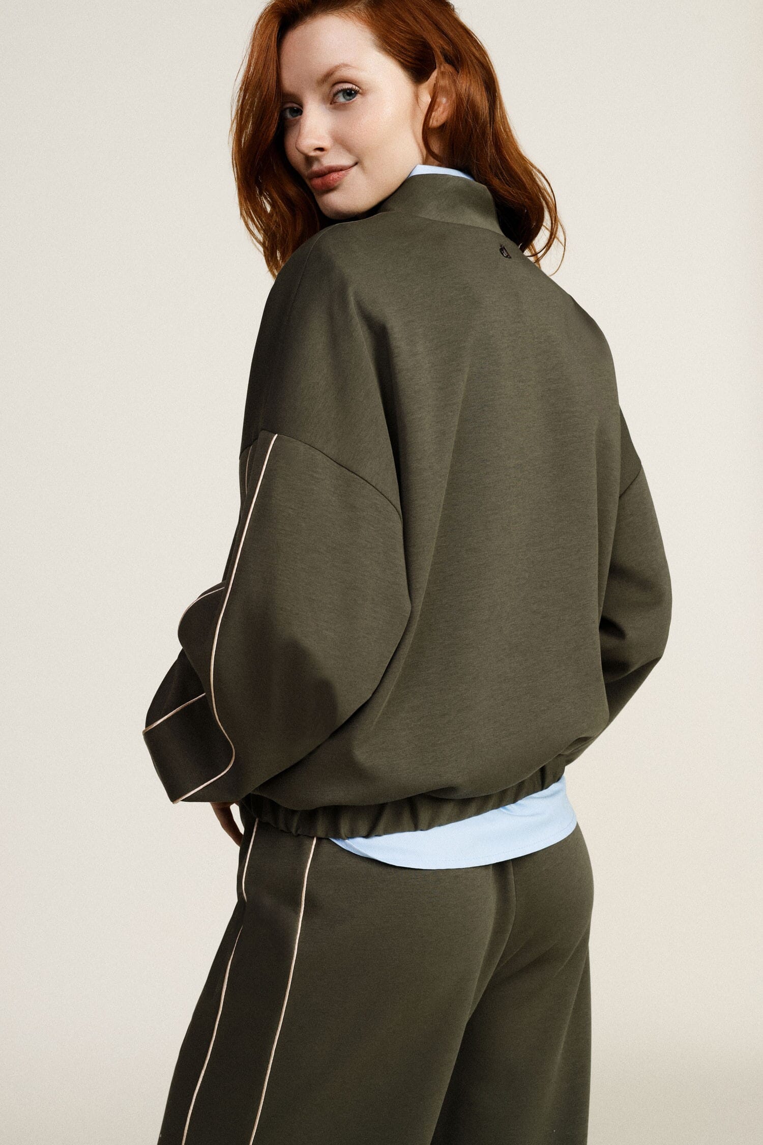 Bomber Jacket With Knot Buttons And Wide Sleeves Dixie