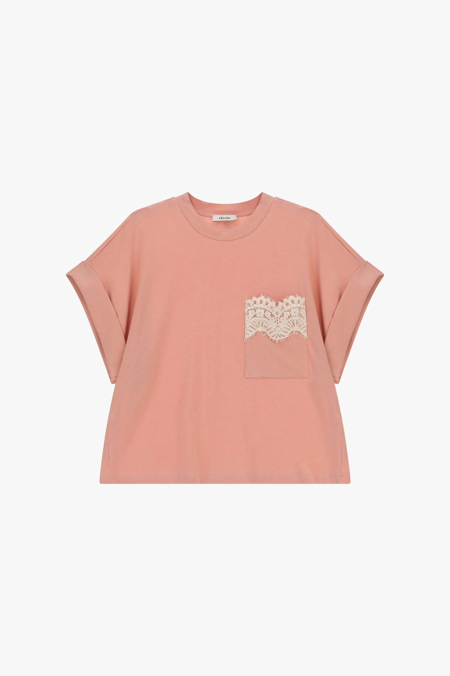 Short-sleeved T-Shirt Pocket And Lace Detail Dixie