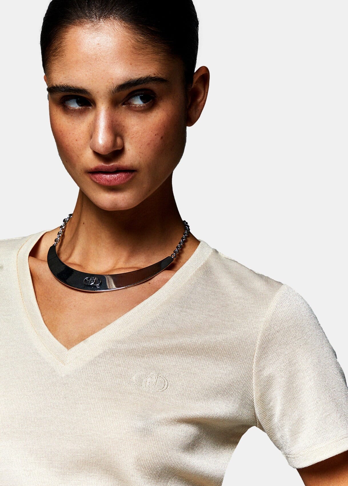 T-Shirt Con Scollo A V Liu Jo