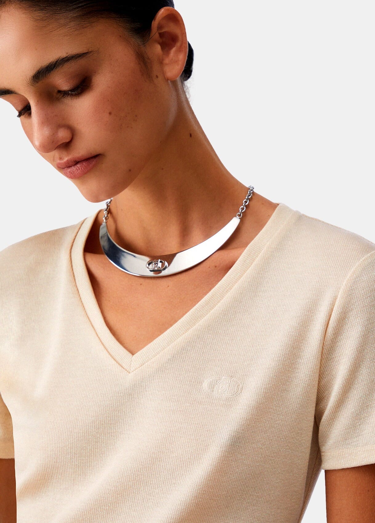 T-Shirt Con Scollo A V Liu Jo