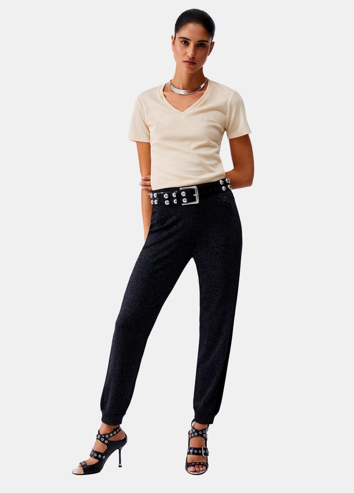 T-Shirt Con Scollo A V Liu Jo