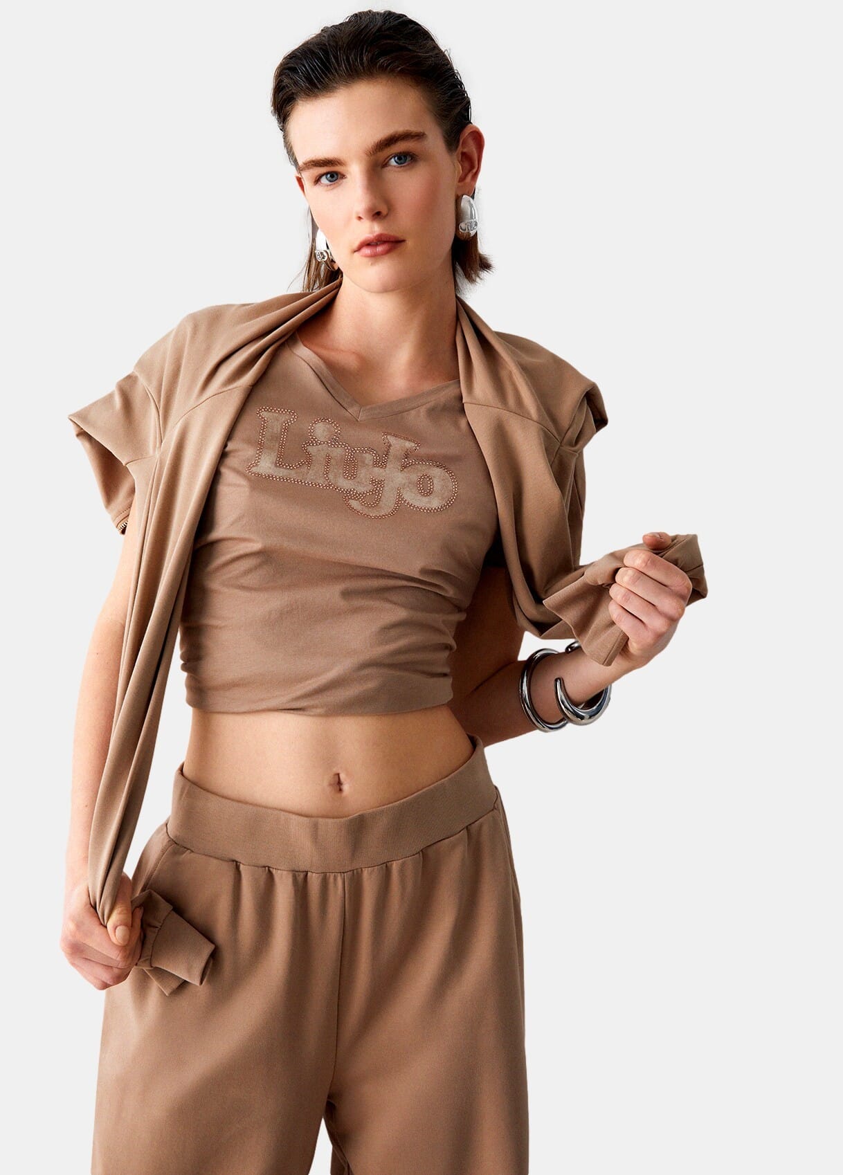 T-Shirt Con Scollo A V Liu Jo