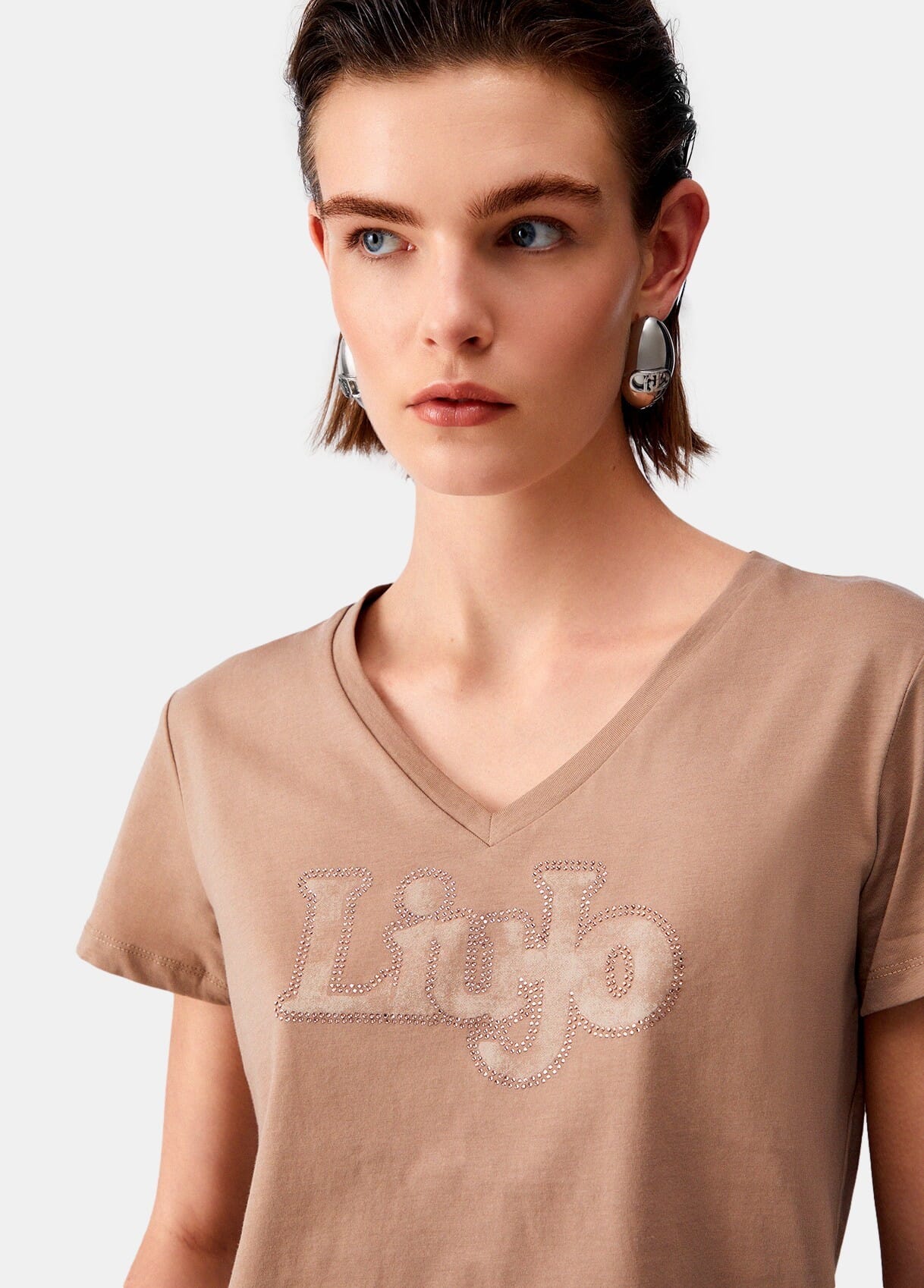 T-Shirt Con Scollo A V Liu Jo