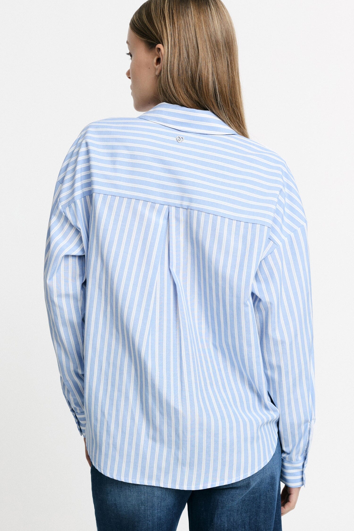 Striped Shirt With Pocket And Perforated Details Please