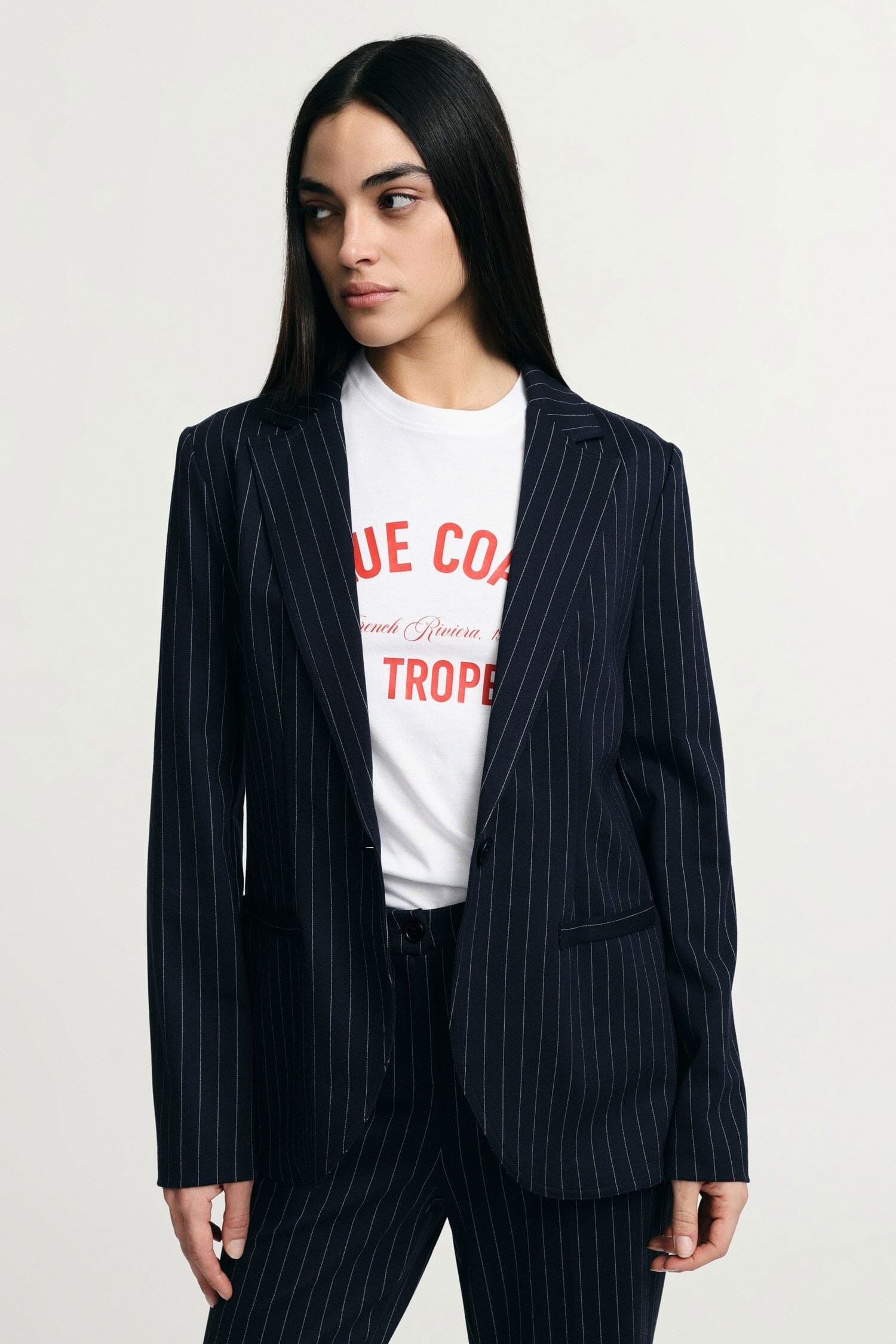 Blazer A Righe Regular-Fit Con Tasche A Filetto Please