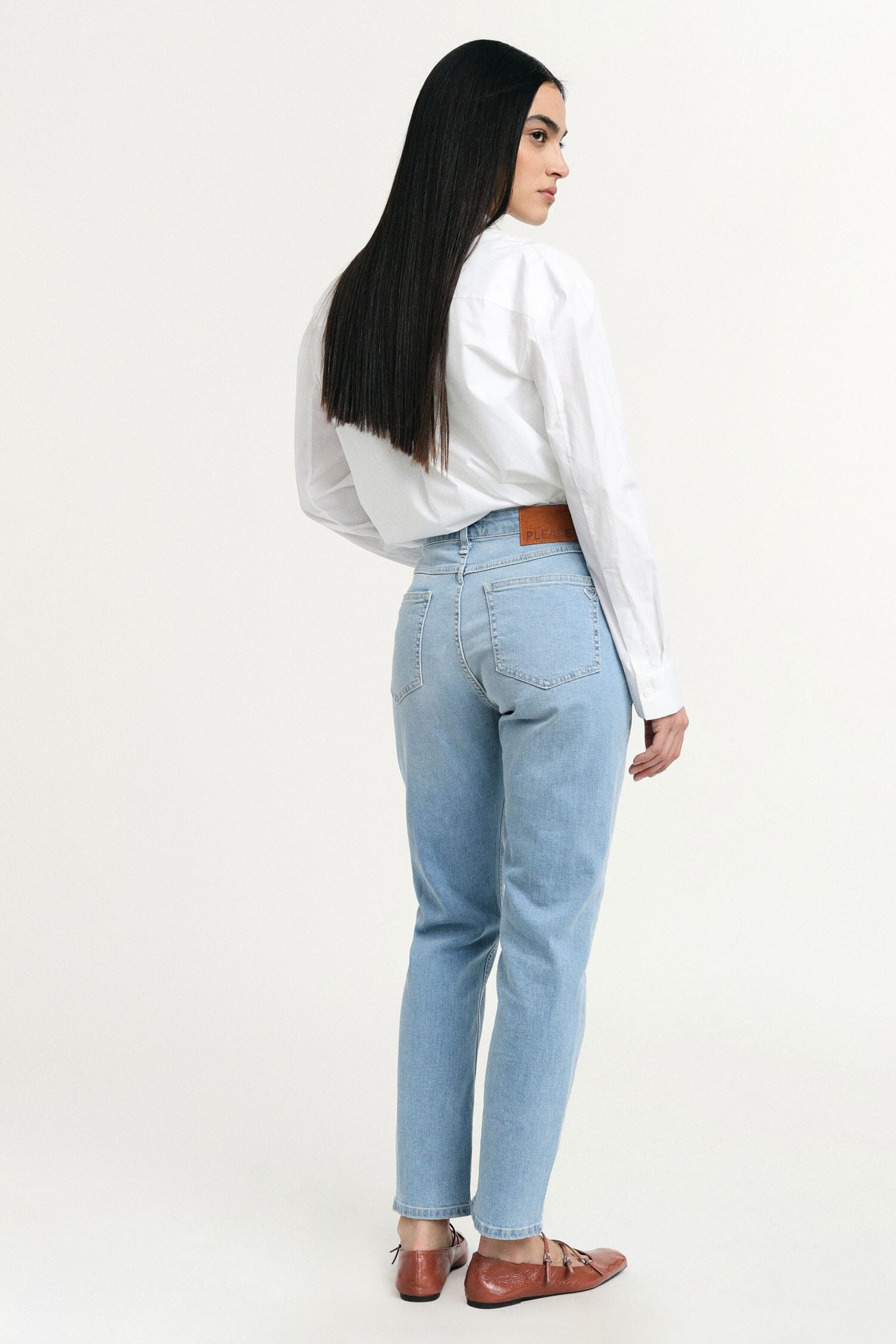 Jeans Straight-Leg Vita Media Dettaglio Classico Please