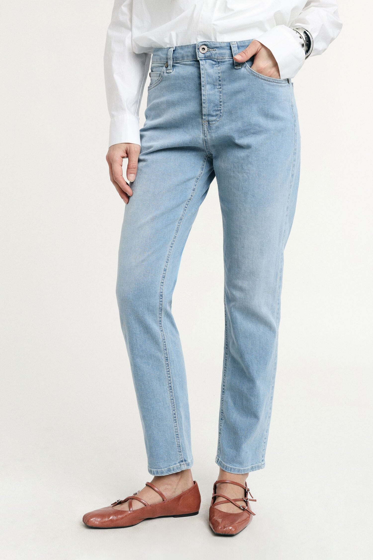 Jeans Straight-Leg Vita Media Dettaglio Classico Please