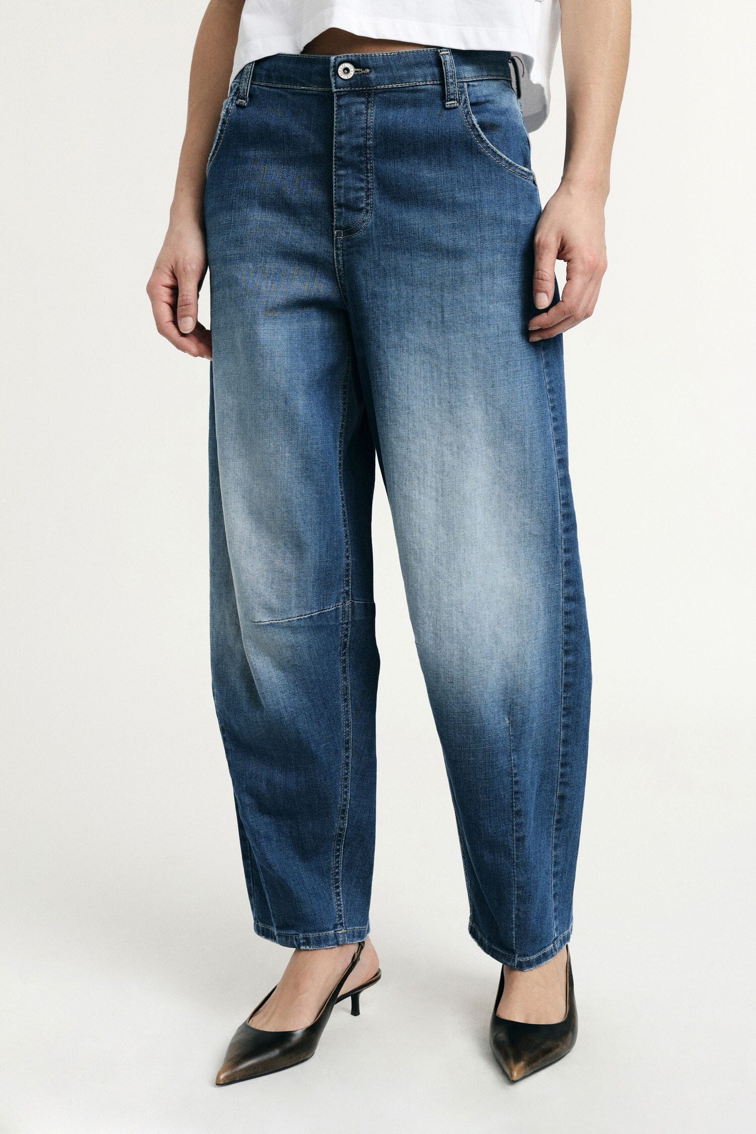 Balloon Fit High Waisted Jeans With Pince Please