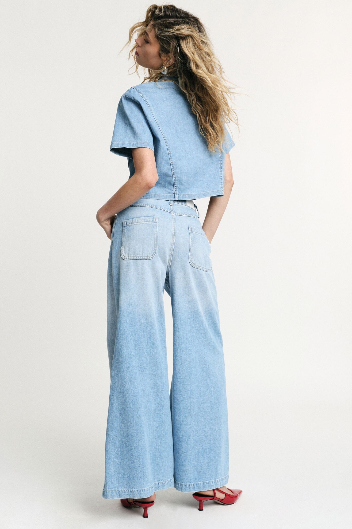 High Waisted Wide Leg Jeans With Pockets Please