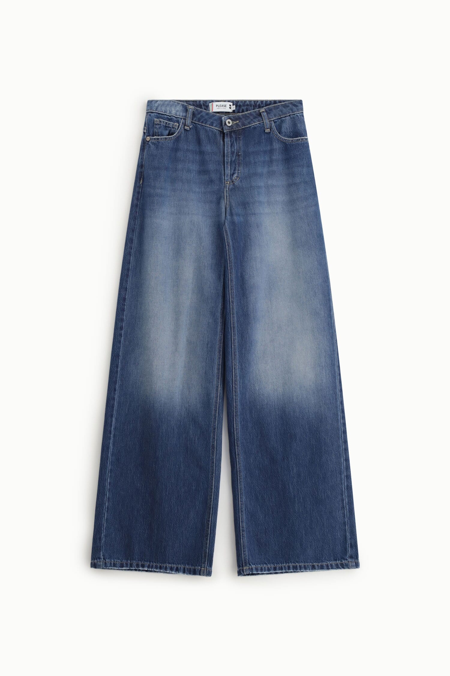 High Waisted Wide Leg Jeans With Patch Pockets Please