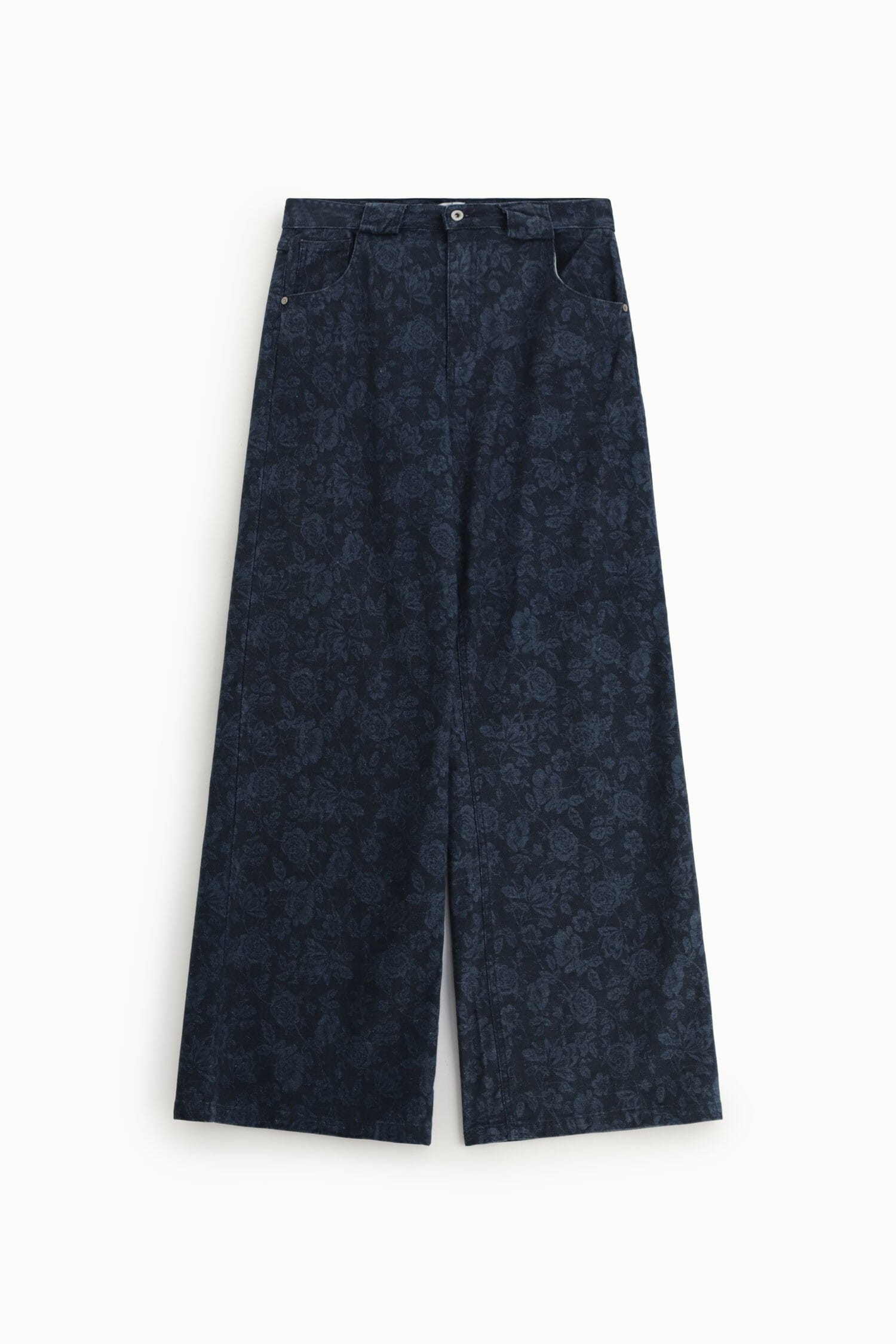 High Waisted Floral Print Wide Leg Jeans Please