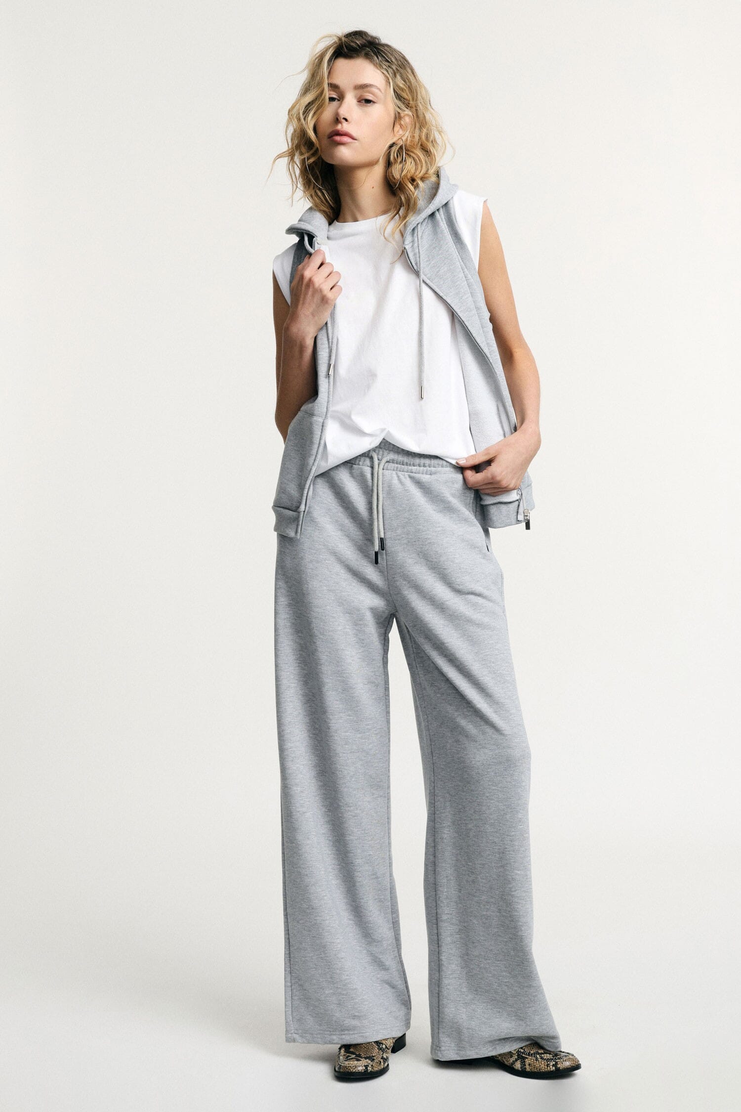 Palazzo Trousers Sports High Waisted Drawstring Please