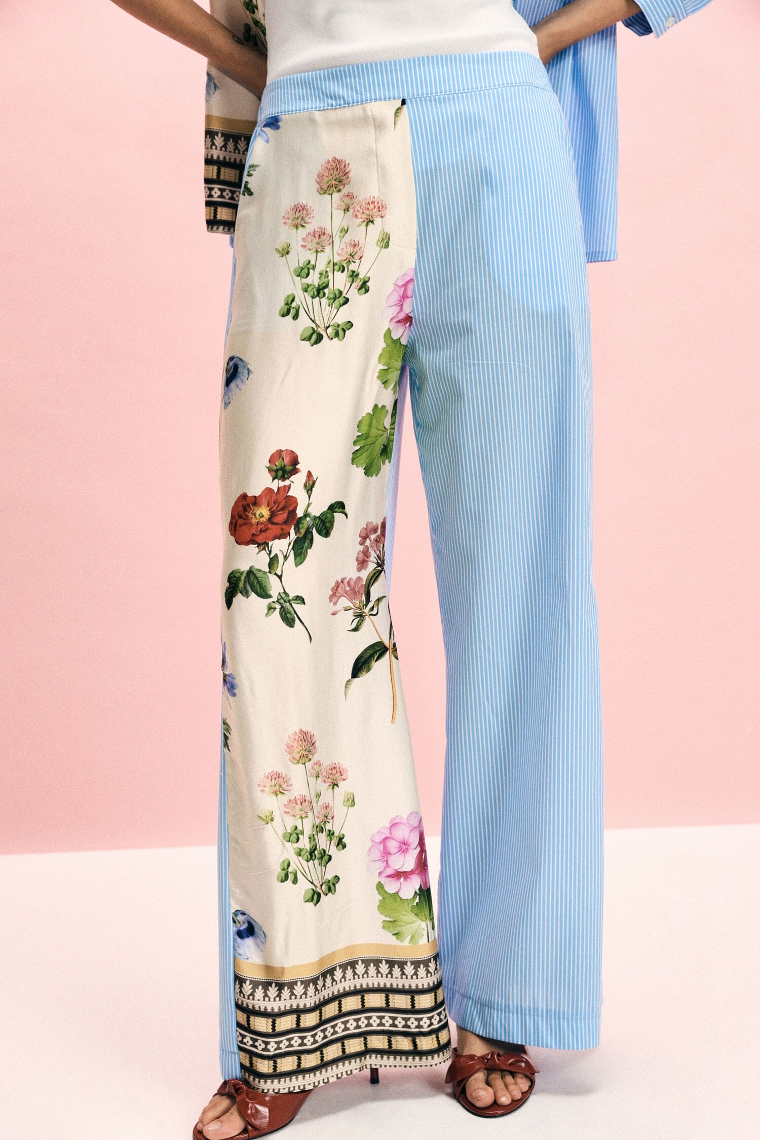 Printed Floral And Striped Palace Trousers Please