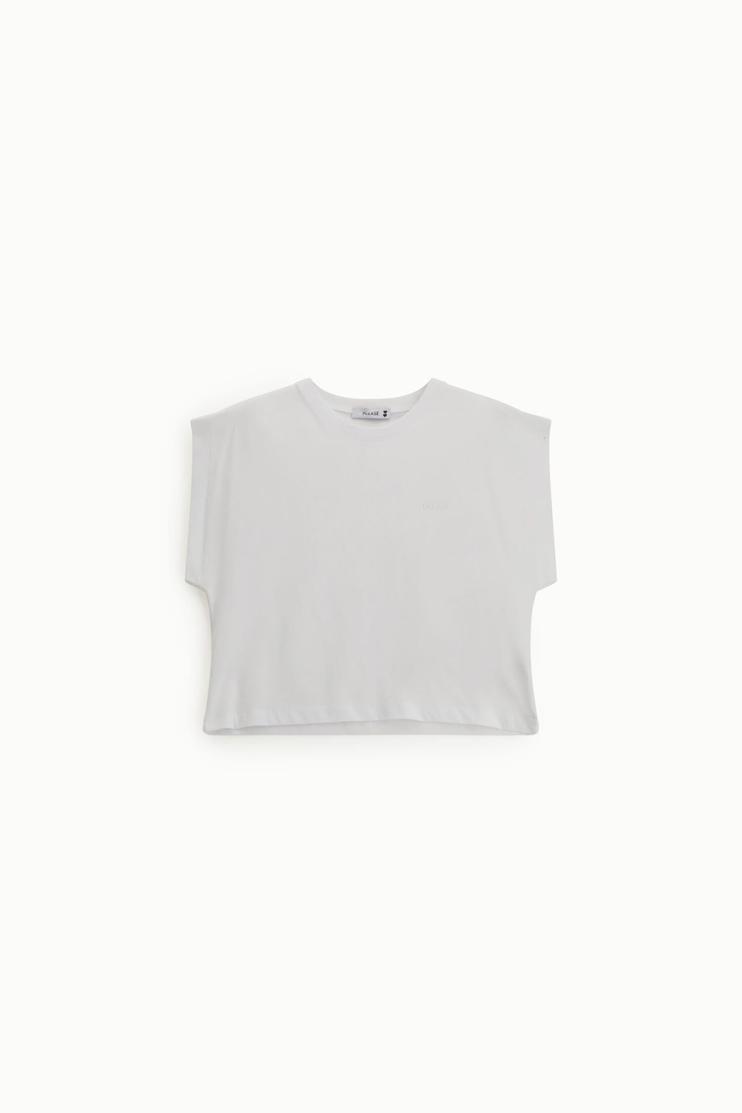 Cropped Sleeveless Top With Round Neck Please